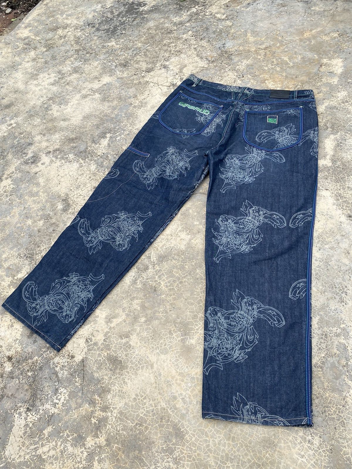 Marithe + Francois Girbaud Marithe Francois Girbaud Overprint Denim Pant Size US 42 / EU 58 - 3 Thumbnail