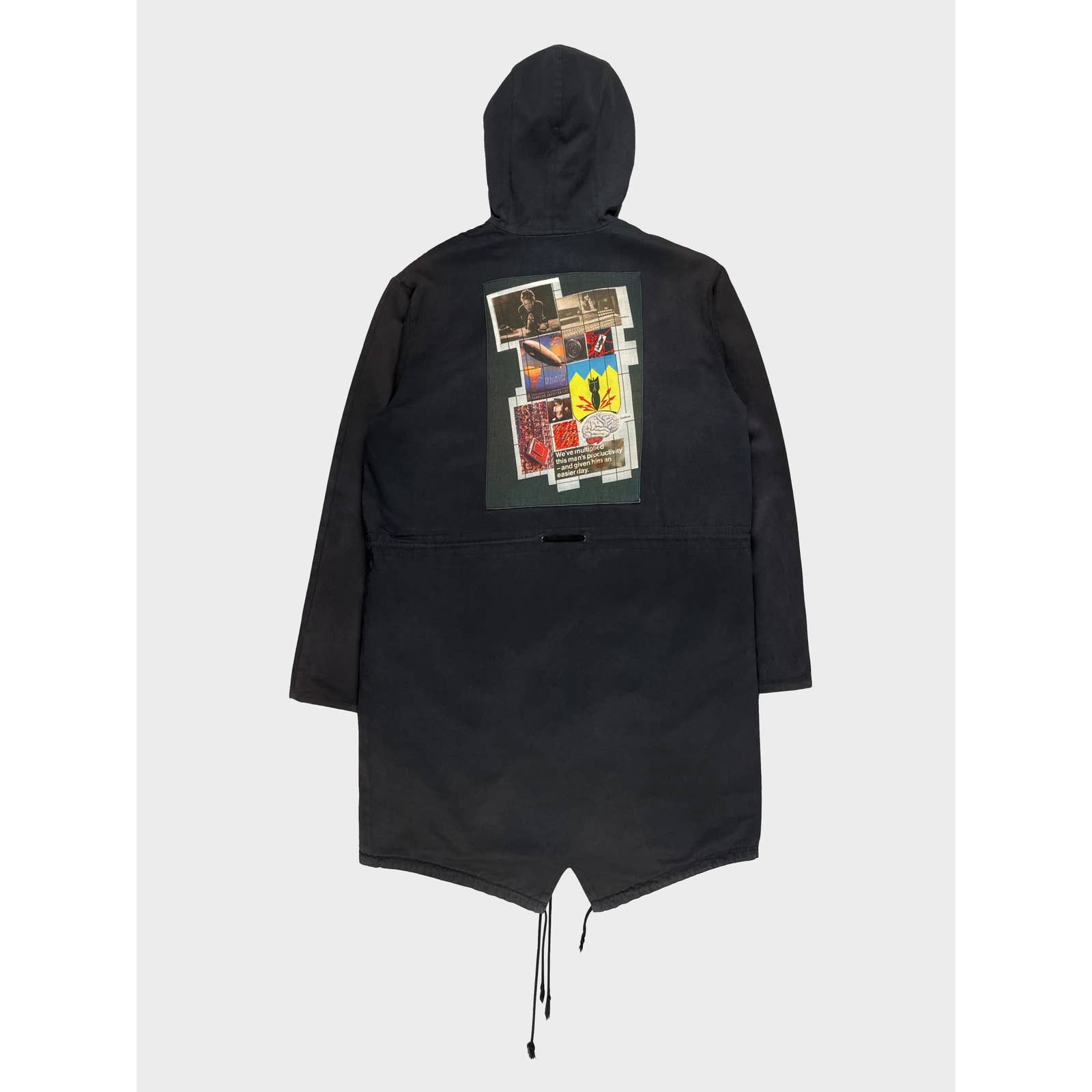 image of Raf Simons Aw03 'closer' Collage Parka in Black, Men's (Size Large)