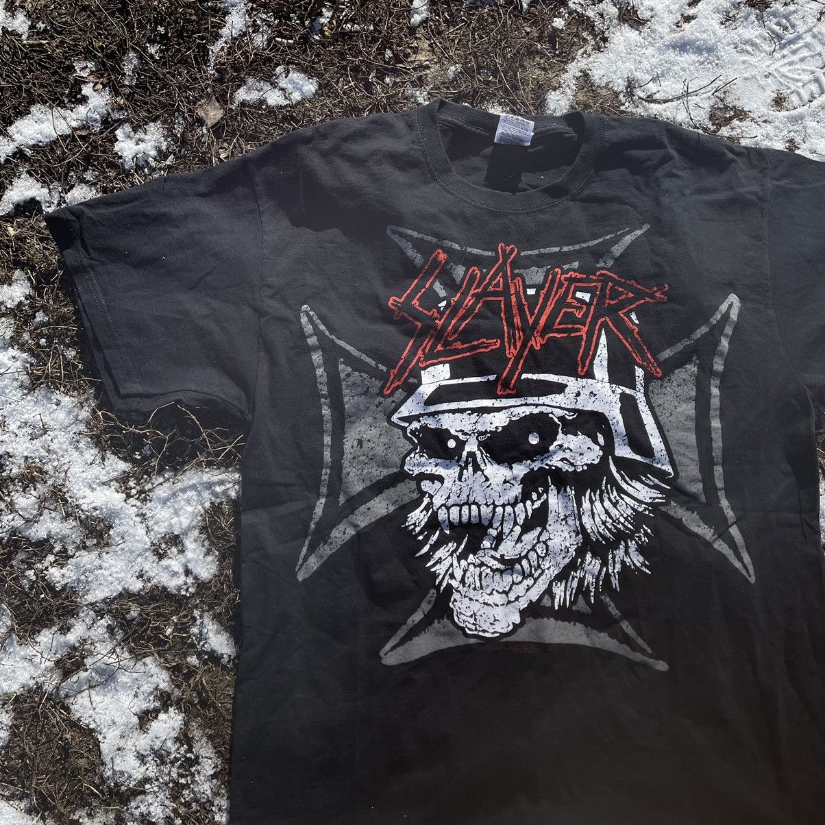 Vintage Vintage 90s Slayer Graphic Tee Band Punk Grunge Dark Baggy L Size US L / EU 52-54 / 3 - 3 Thumbnail
