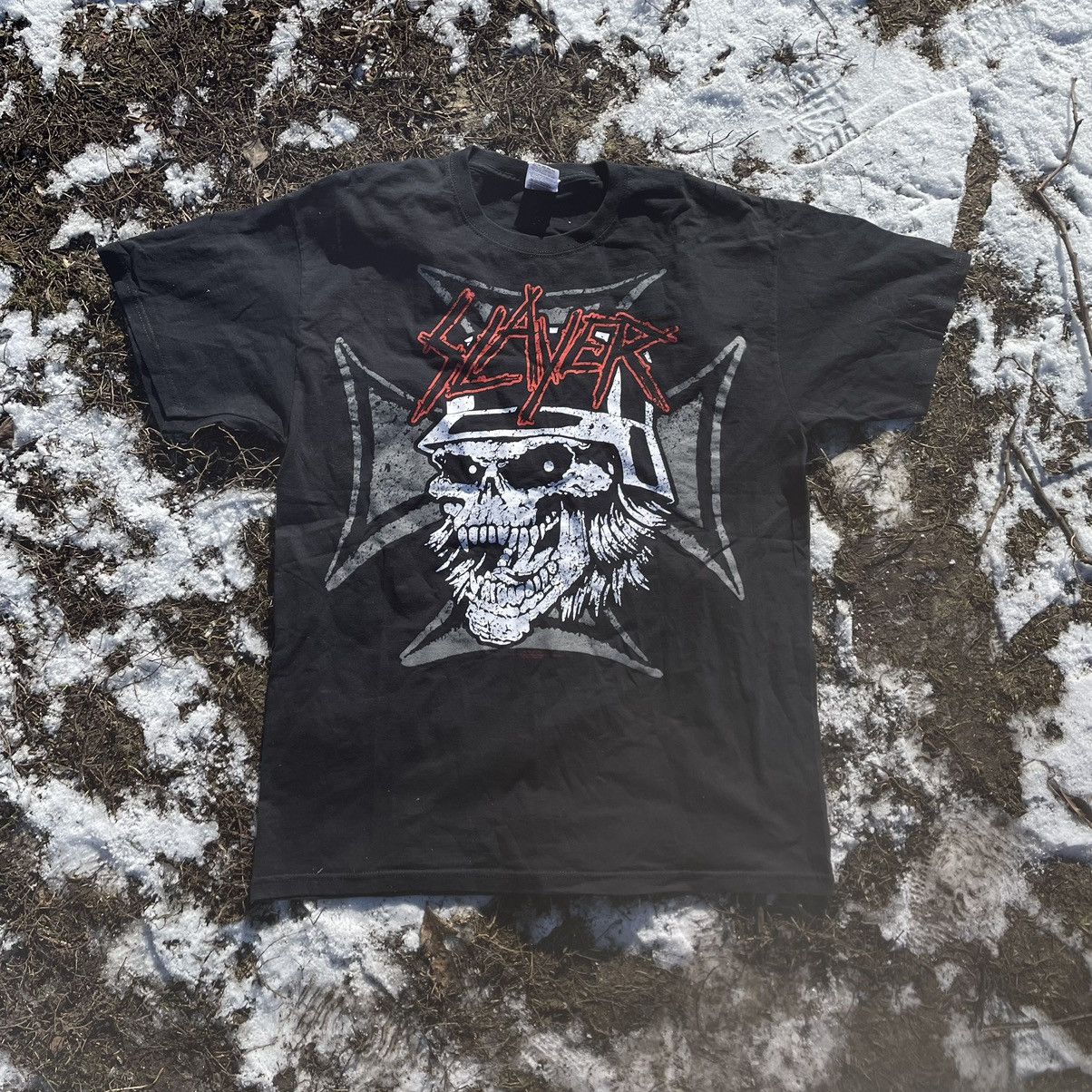 Vintage Vintage 90s Slayer Graphic Tee Band Punk Grunge Dark Baggy L Size US L / EU 52-54 / 3 - 1 Thumbnail