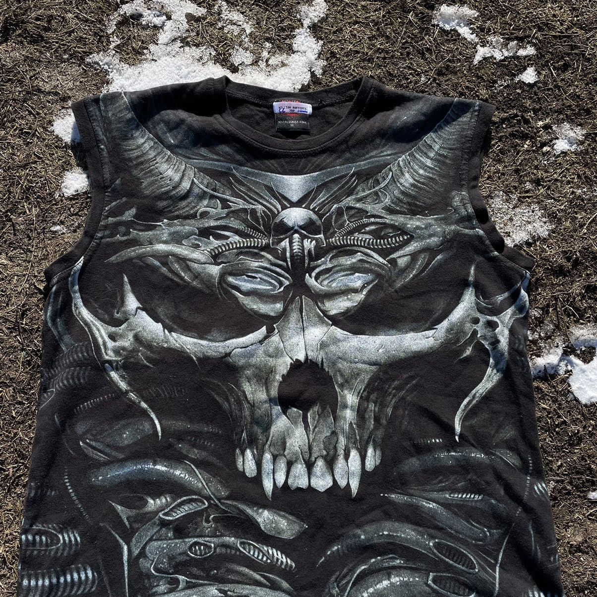Band Tees Vintage 90s 666 Skulls Sexy Vamp Dead Face Horror Tee 90s Size US M / EU 48-50 / 2 - 4 Thumbnail
