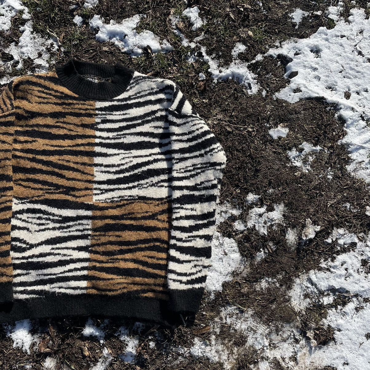 Vintage Vintage Y2K Striped Mohair Knit Sweater Distressed Grunge M Size US M / EU 48-50 / 2 - 2 Thumbnail
