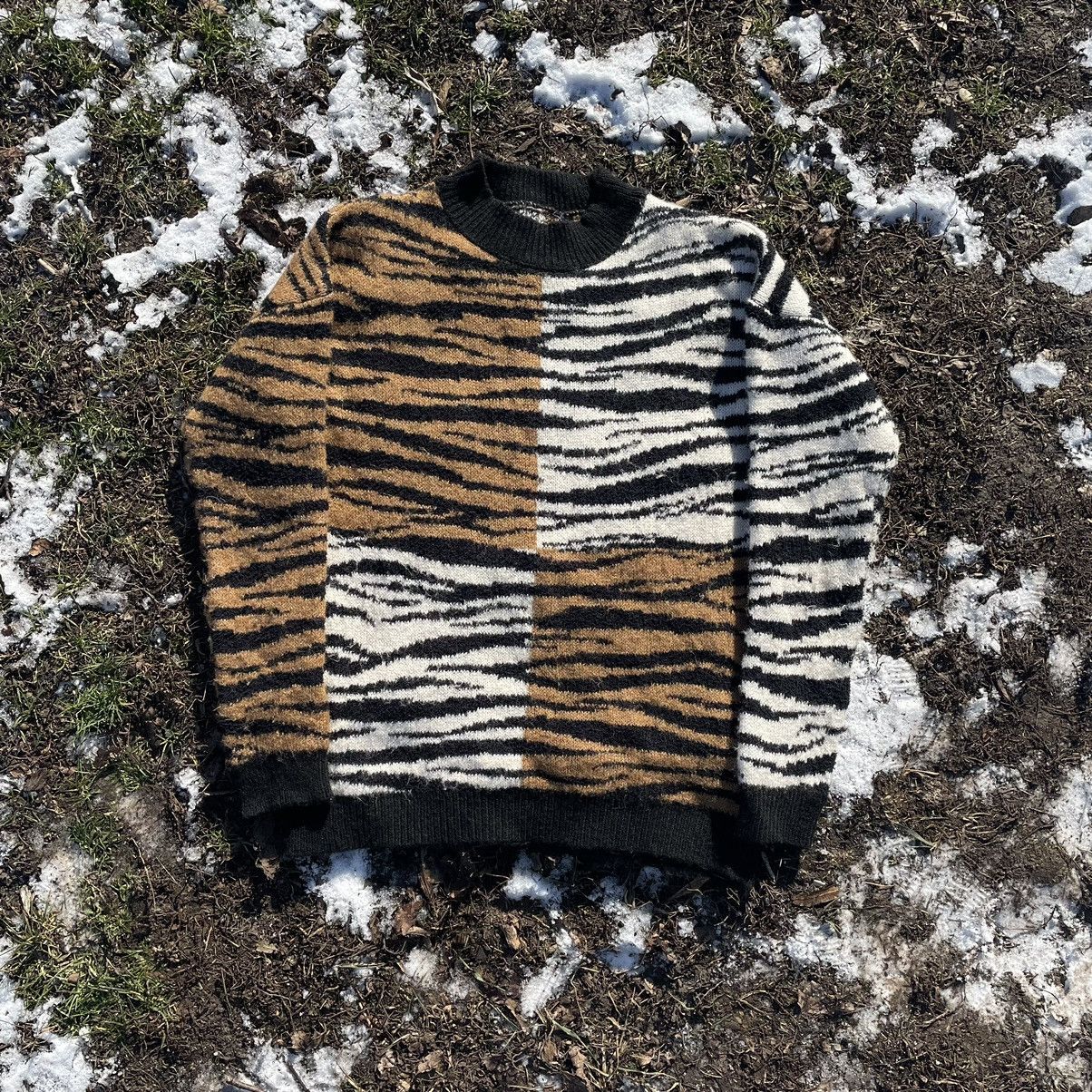 Vintage Vintage Y2K Striped Mohair Knit Sweater Distressed Grunge M Size US M / EU 48-50 / 2 - 1 Thumbnail