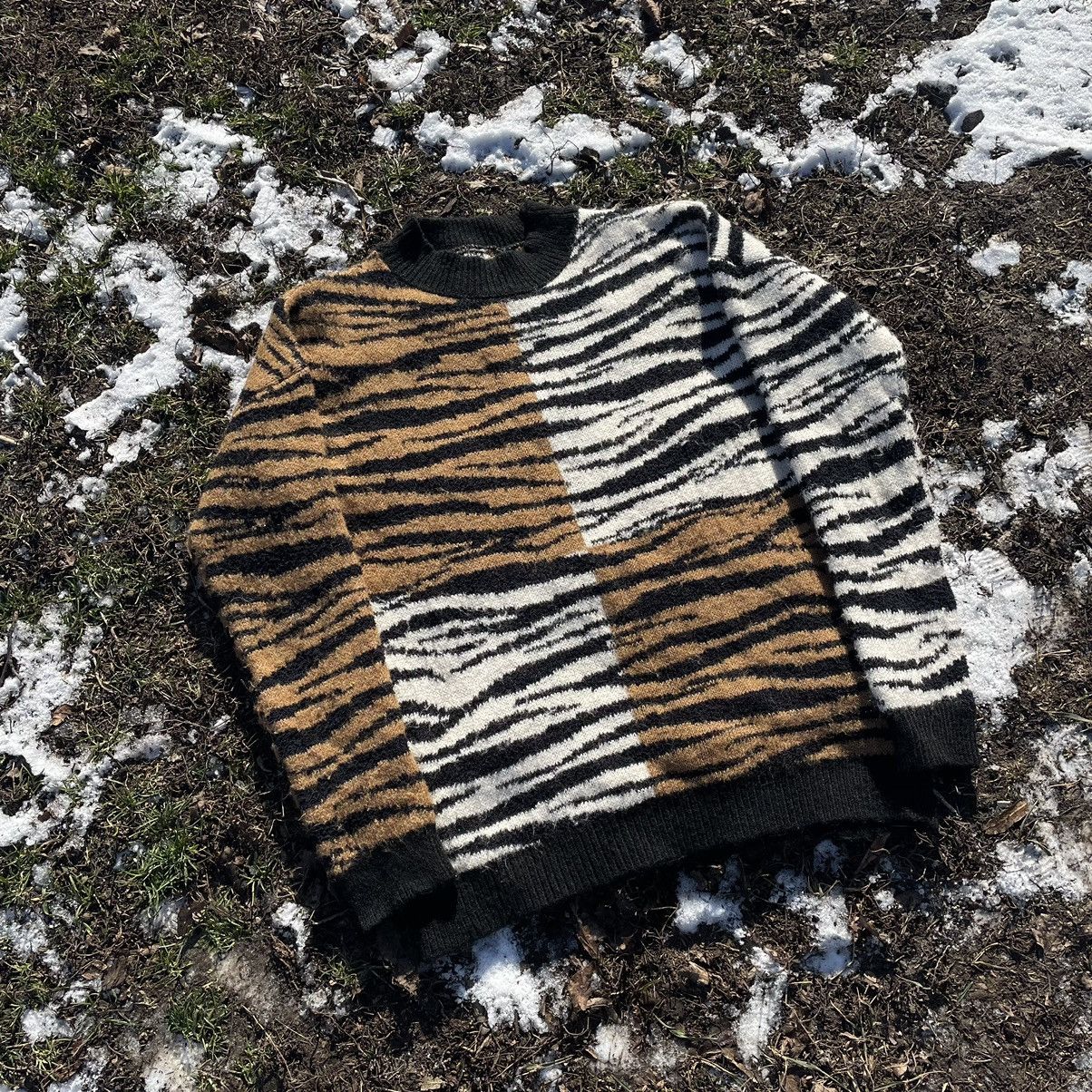 Vintage Vintage Y2K Striped Mohair Knit Sweater Distressed Grunge M Size US M / EU 48-50 / 2 - 5 Thumbnail