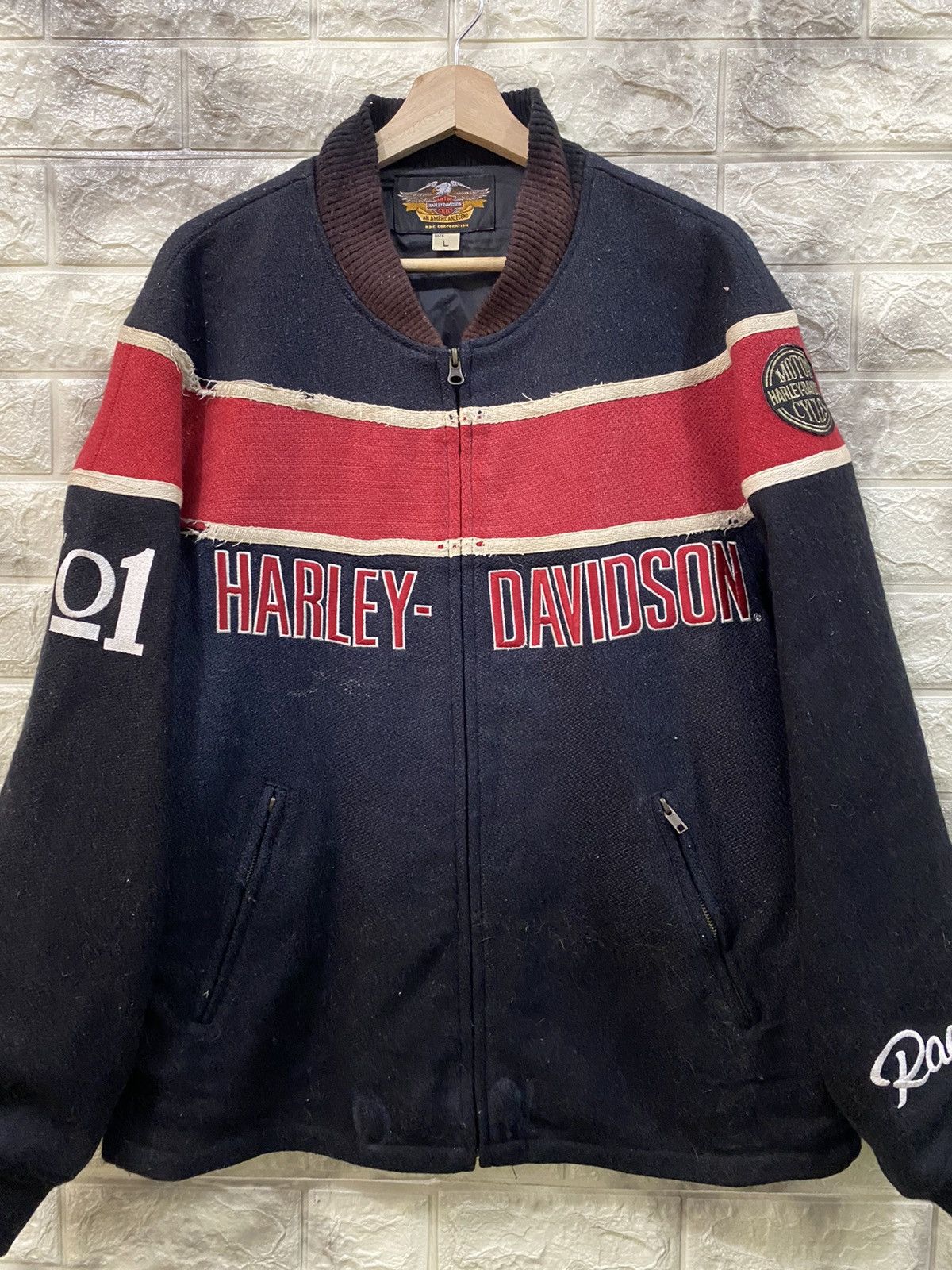 Harley Davidson 🔥RARE🔥Vintage Harley Davidson Biker Jacket Size US L / EU 52-54 / 3 - 3 Thumbnail