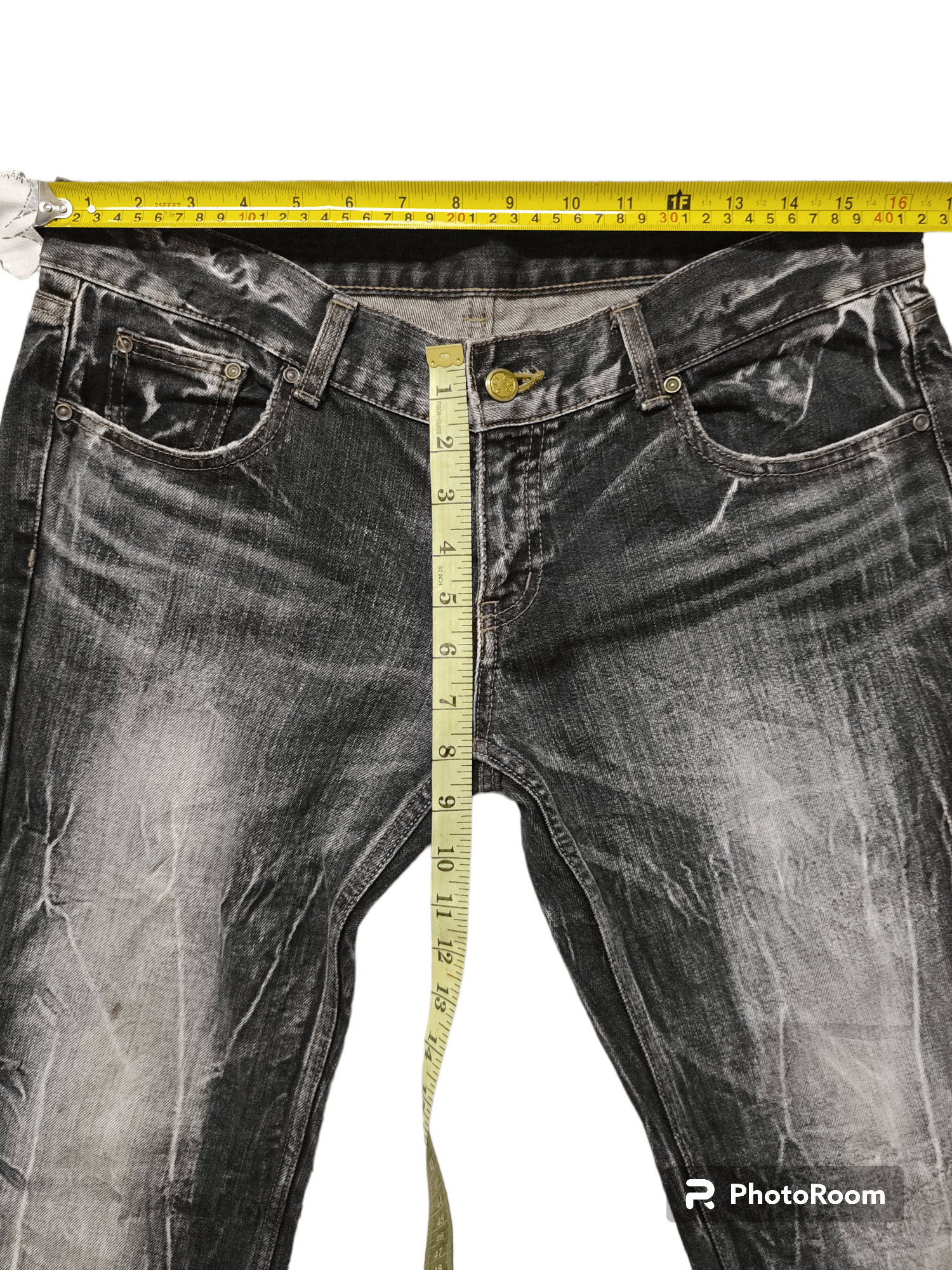 Japanese Brand × Tribal Streetwear Thunder Tribal Design Distressed Flare Jeans Size US 31 - 9 Thumbnail