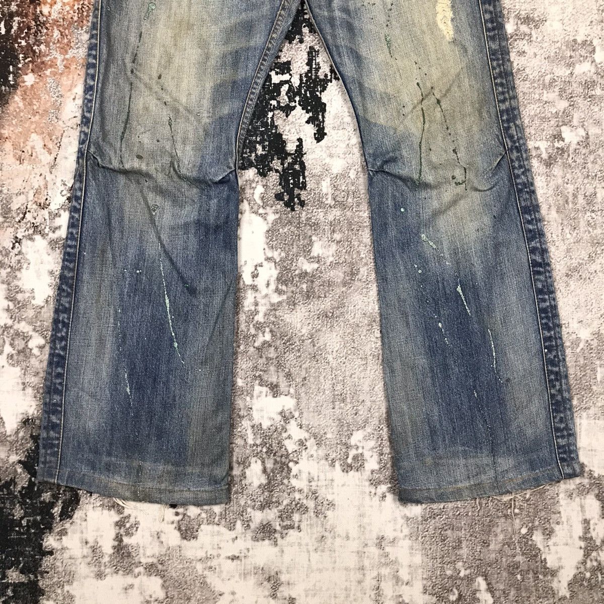 Japanese Brand × Vintage Vintage Japanese Flare RootTree Dirty Distressed Jeans Size 33" - 5 Thumbnail