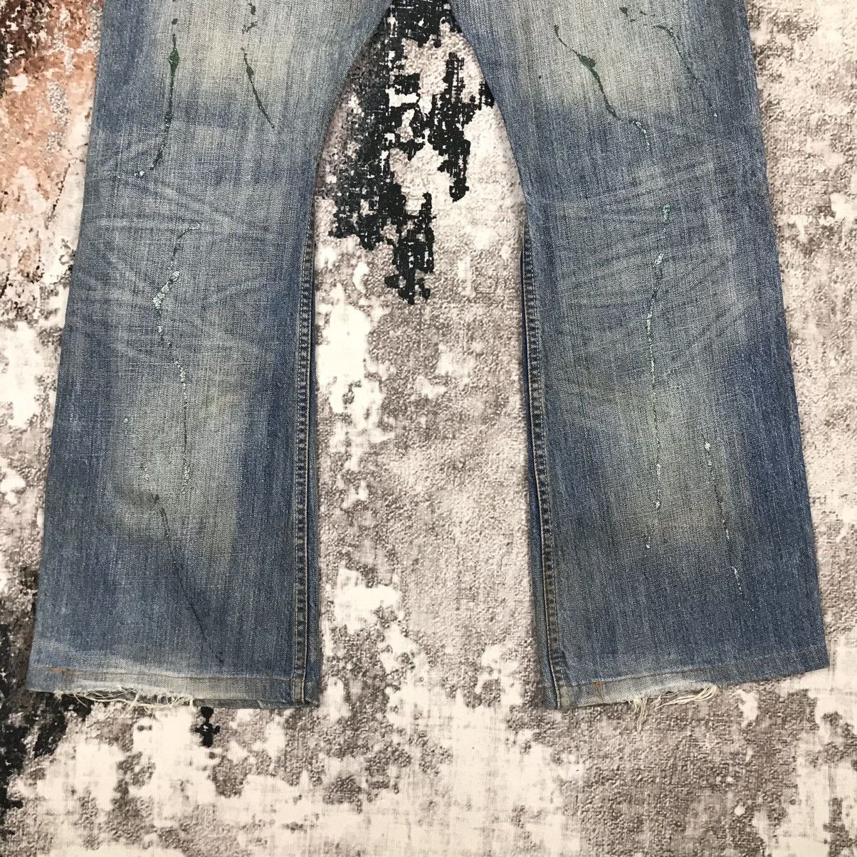 Japanese Brand × Vintage Vintage Japanese Flare RootTree Dirty Distressed Jeans Size 33" - 10 Thumbnail