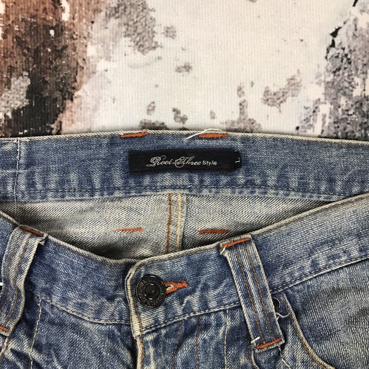 Japanese Brand × Vintage Vintage Japanese Flare RootTree Dirty Distressed Jeans Size 33" - 4 Thumbnail