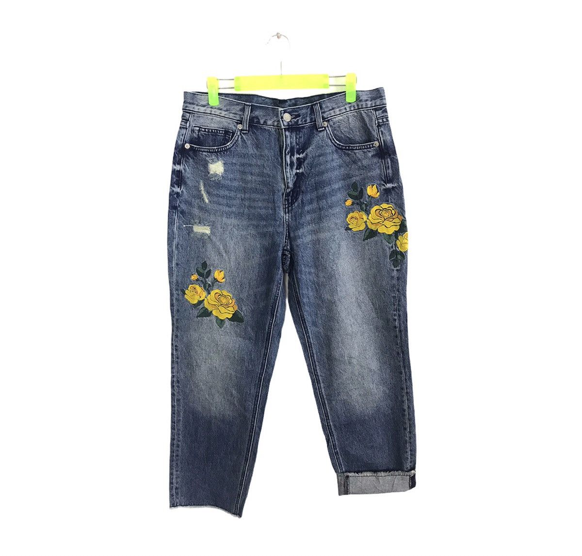Japanese Brand × Vintage Vintage Japanese Brand Straight Cut Embroidery Rose Logo Size 32" / US 10 / IT 46 - 1 Thumbnail