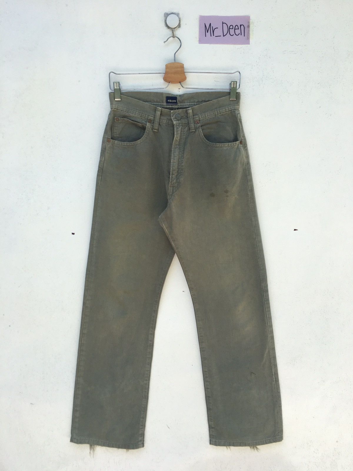 image of 45Rpm Straight Loose Cut Denim/ Jeans in Green, Men's (Size 27)