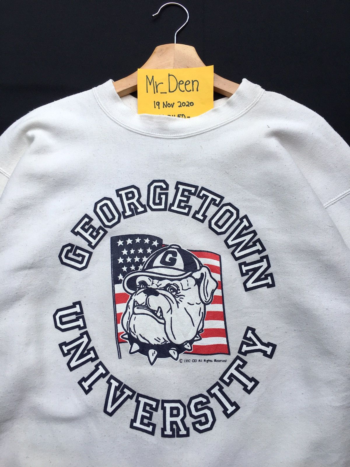 image of American College x Vintage University Georgetown Hoyas Sweatshirt in White, Men's (Size Large)