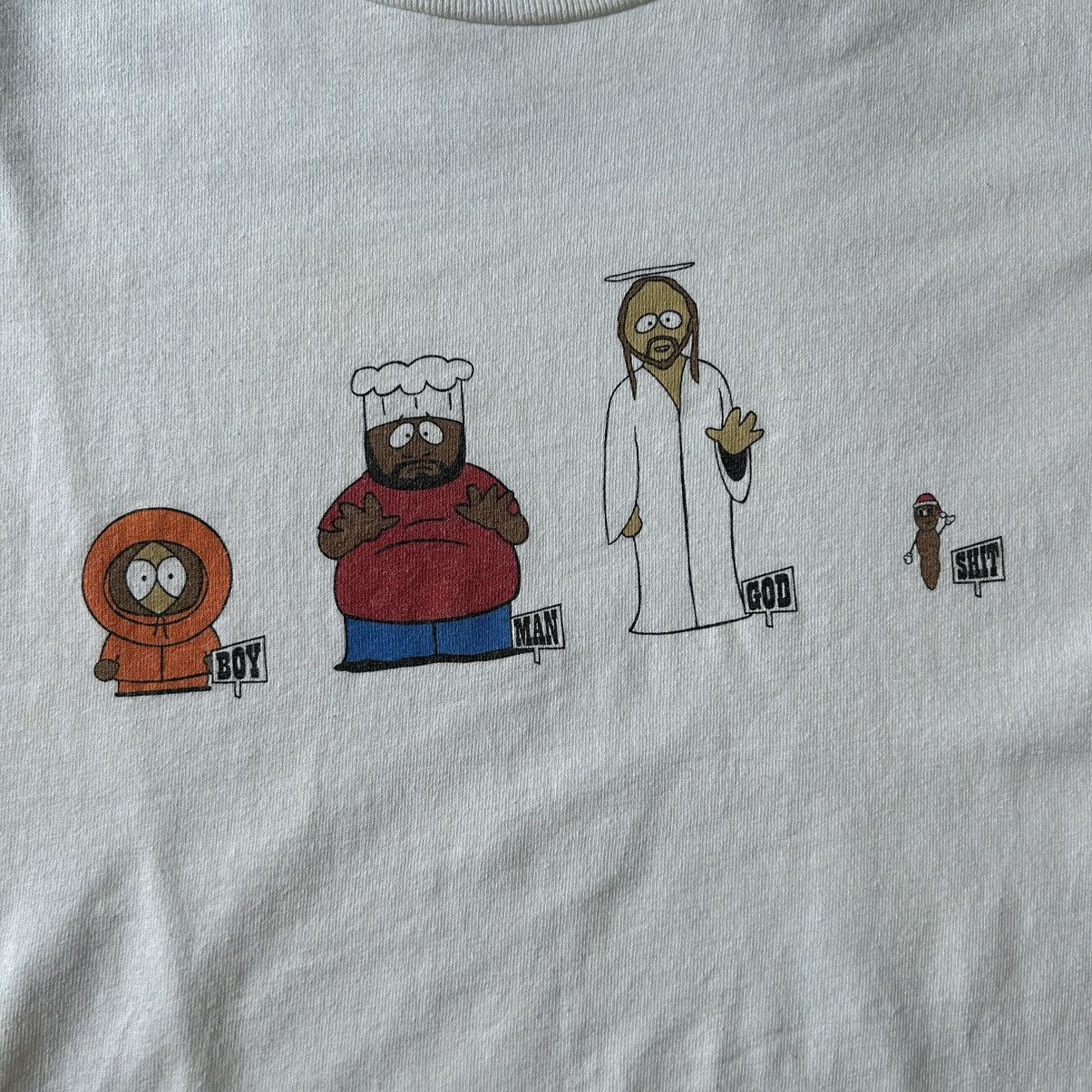 image of Made In USA x Vintage 90's South Park Boy, Man, God & Sht Tee in White, Men's (Size XL)