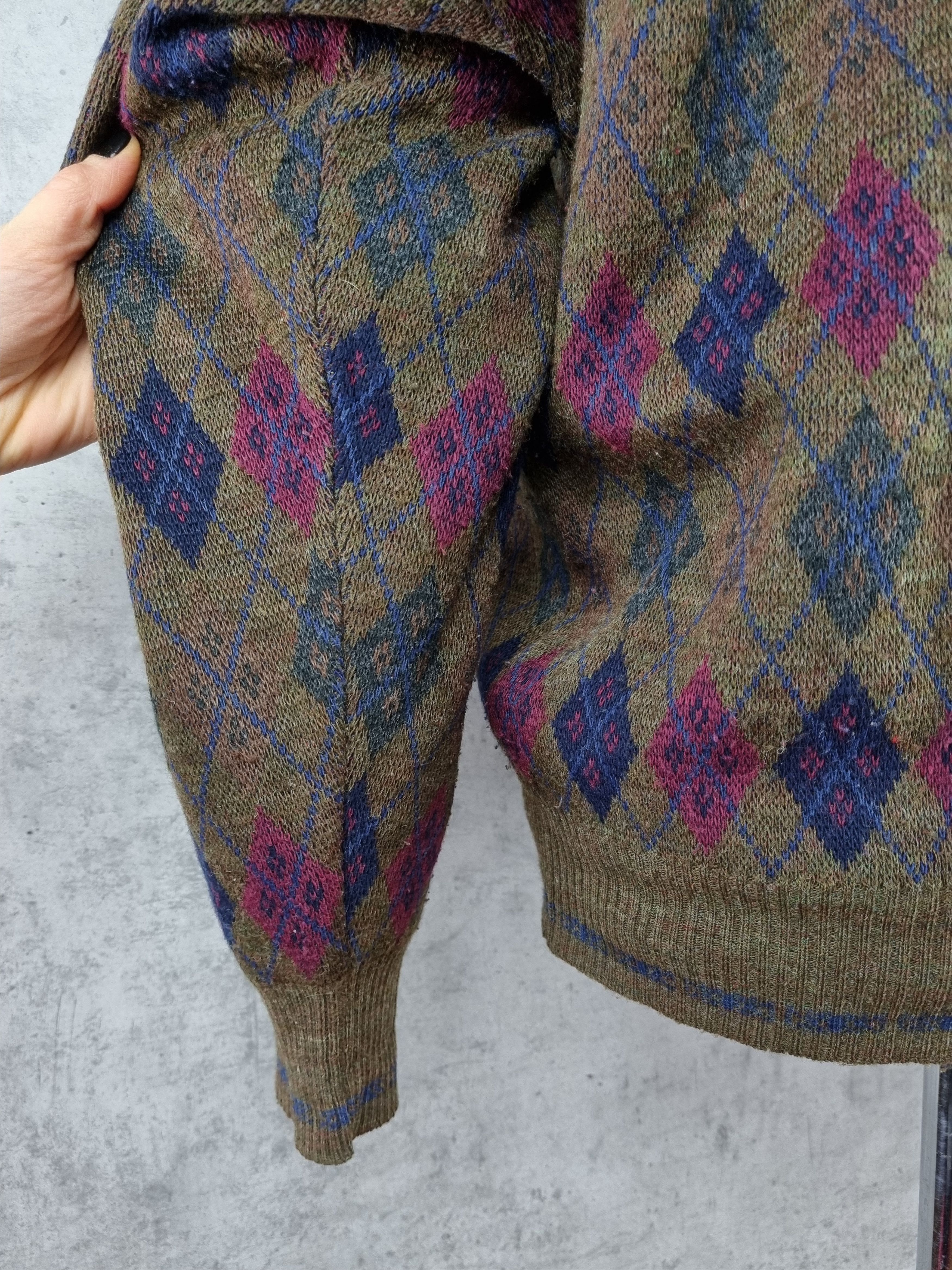 Other 80s Ottimo Cardigan Vintage Wool Sweater Tyler Style Size US L / EU 52-54 / 3 - 13 Thumbnail