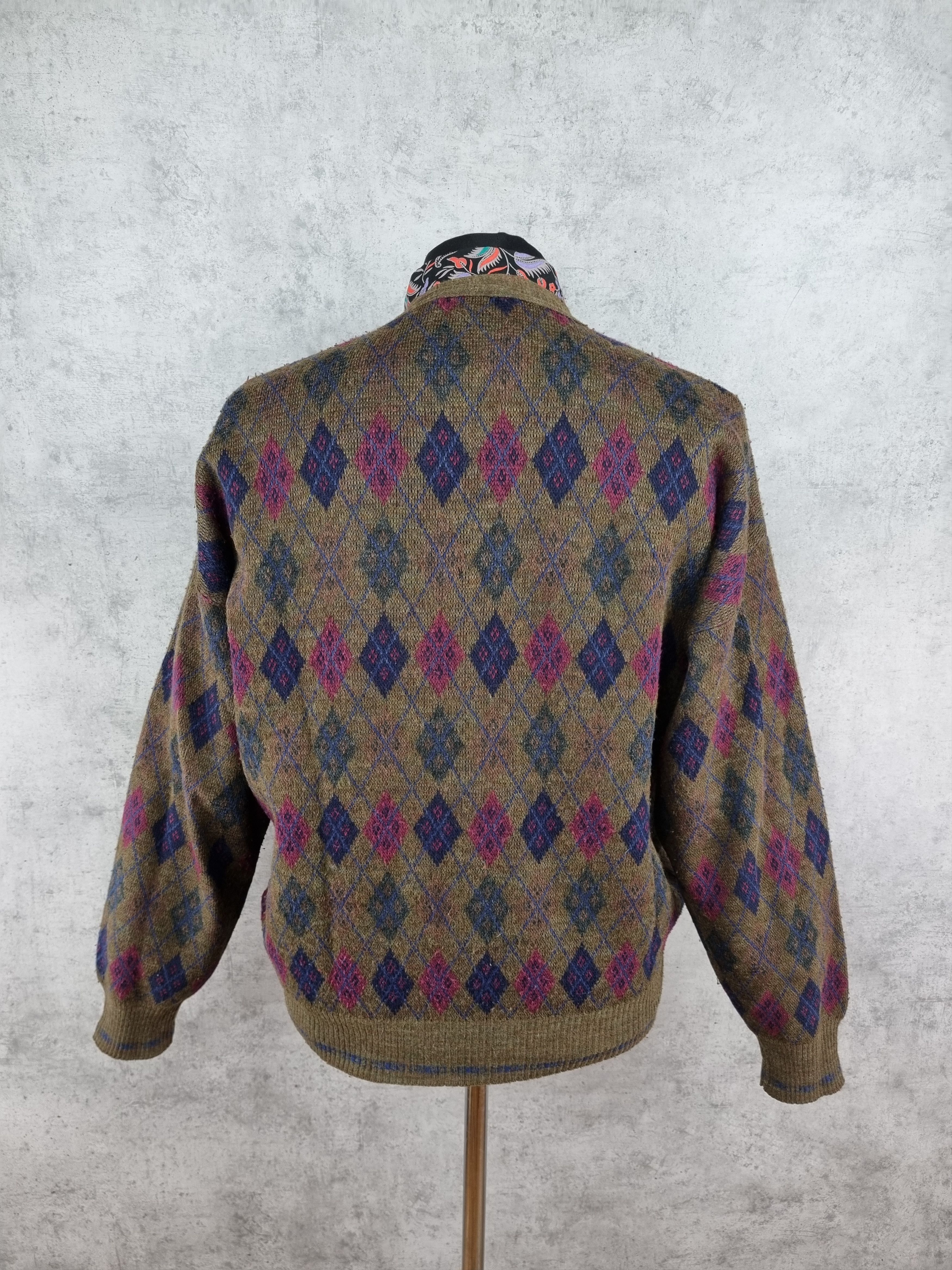 Other 80s Ottimo Cardigan Vintage Wool Sweater Tyler Style Size US L / EU 52-54 / 3 - 6 Thumbnail