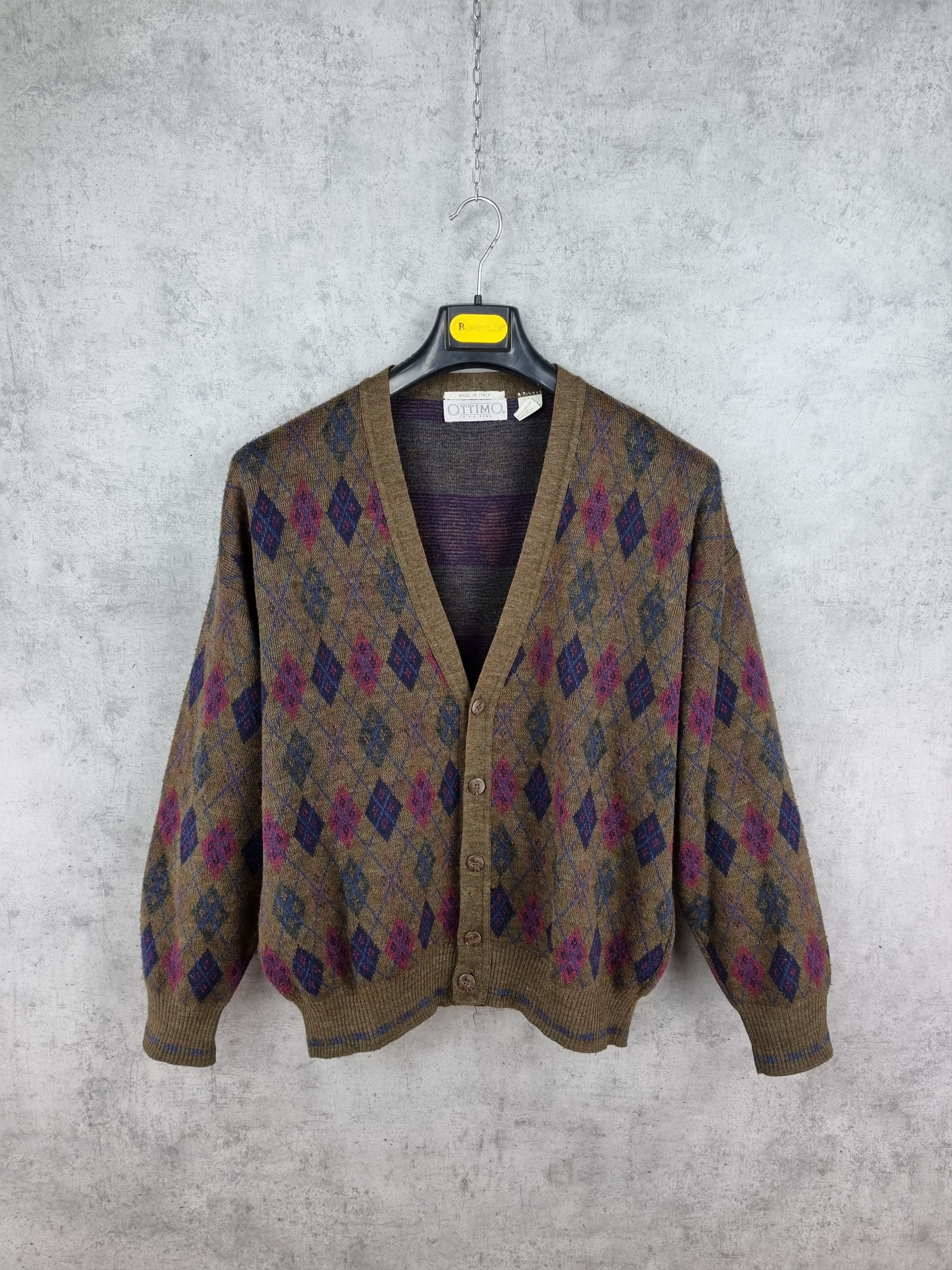 Other 80s Ottimo Cardigan Vintage Wool Sweater Tyler Style Size US L / EU 52-54 / 3 - 7 Thumbnail
