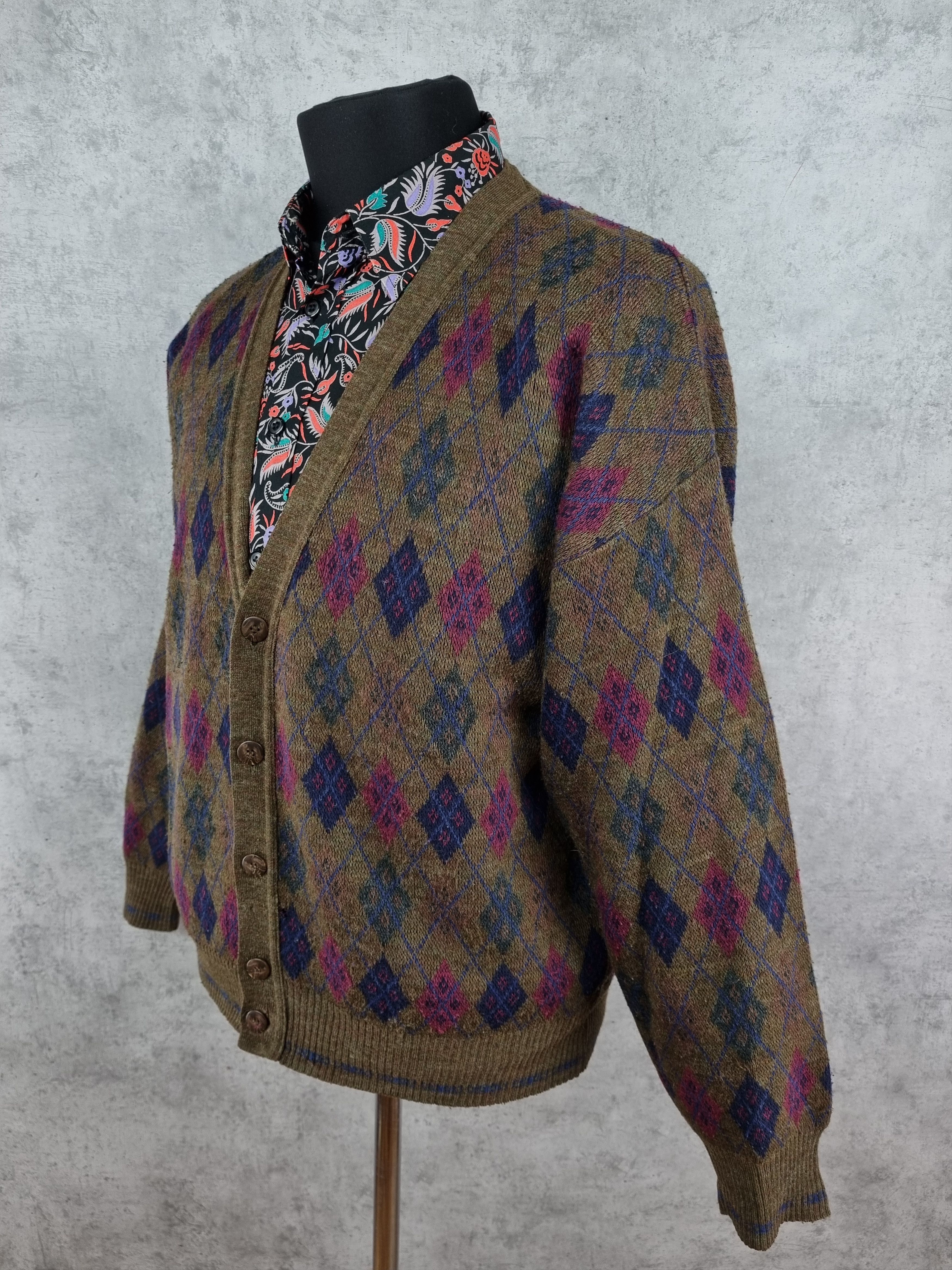 Other 80s Ottimo Cardigan Vintage Wool Sweater Tyler Style Size US L / EU 52-54 / 3 - 5 Thumbnail