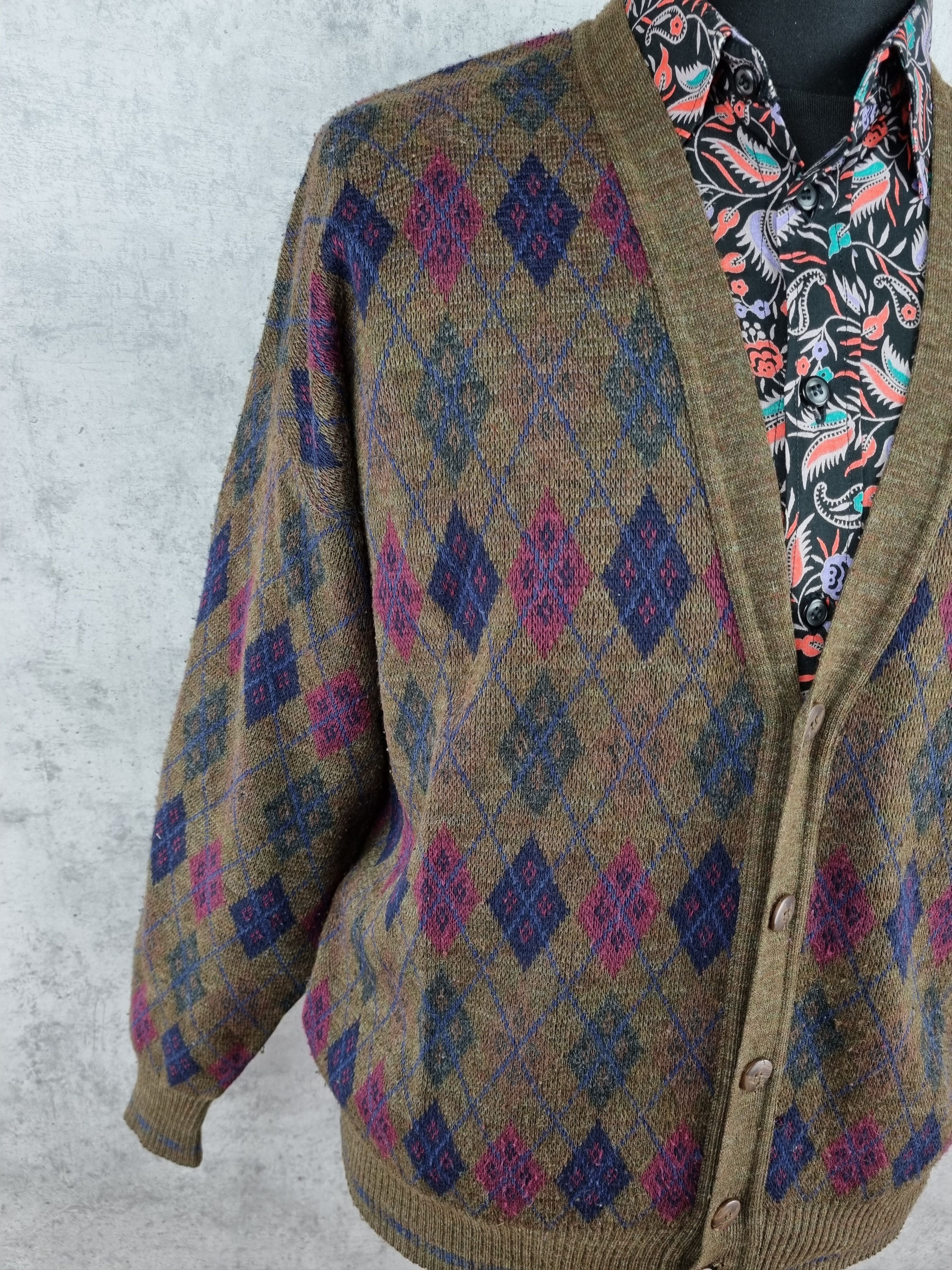 Other 80s Ottimo Cardigan Vintage Wool Sweater Tyler Style Size US L / EU 52-54 / 3 - 4 Thumbnail