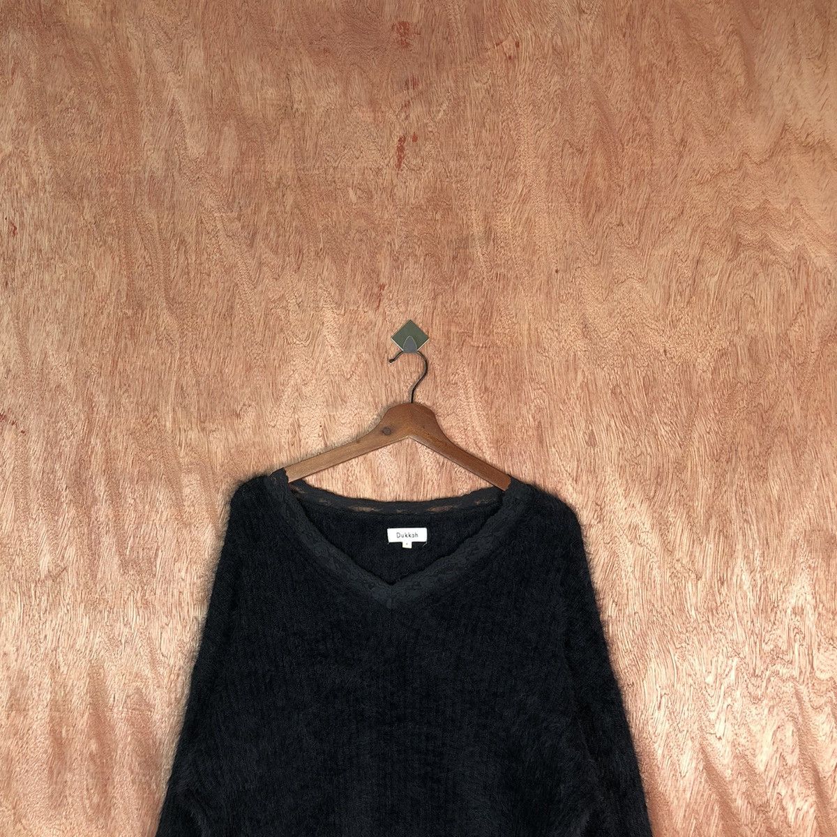 Vintage Dukkan Black Shag Shaggy Fur Mohair knitwear #6604 Size US L / EU 52-54 / 3 - 4 Thumbnail