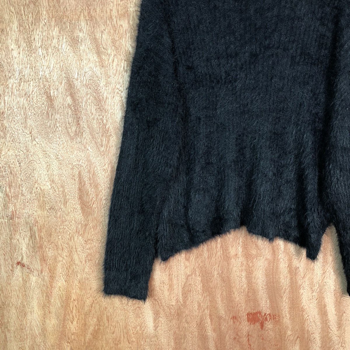 Vintage Dukkan Black Shag Shaggy Fur Mohair knitwear #6604 Size US L / EU 52-54 / 3 - 10 Thumbnail