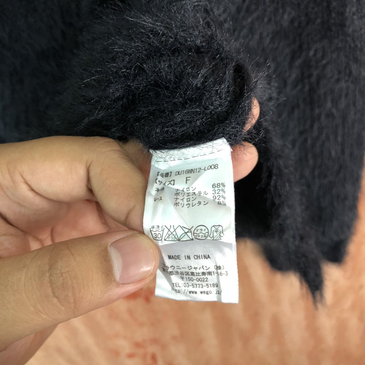 Vintage Dukkan Black Shag Shaggy Fur Mohair knitwear #6604 Size US L / EU 52-54 / 3 - 7 Thumbnail