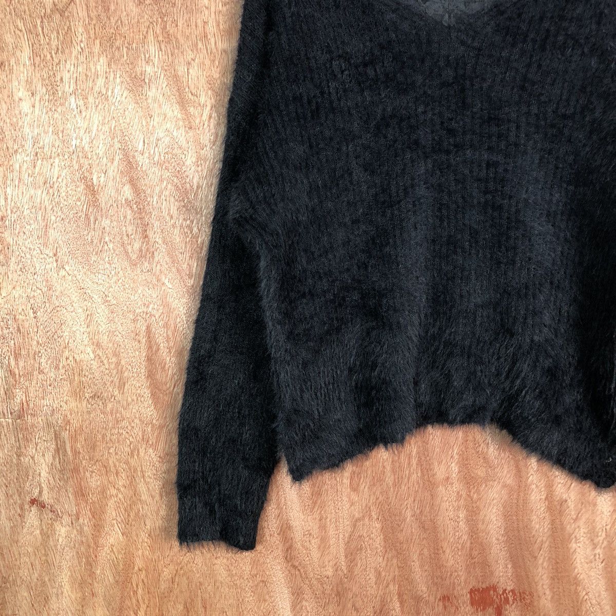 Vintage Dukkan Black Shag Shaggy Fur Mohair knitwear #6604 Size US L / EU 52-54 / 3 - 2 Thumbnail
