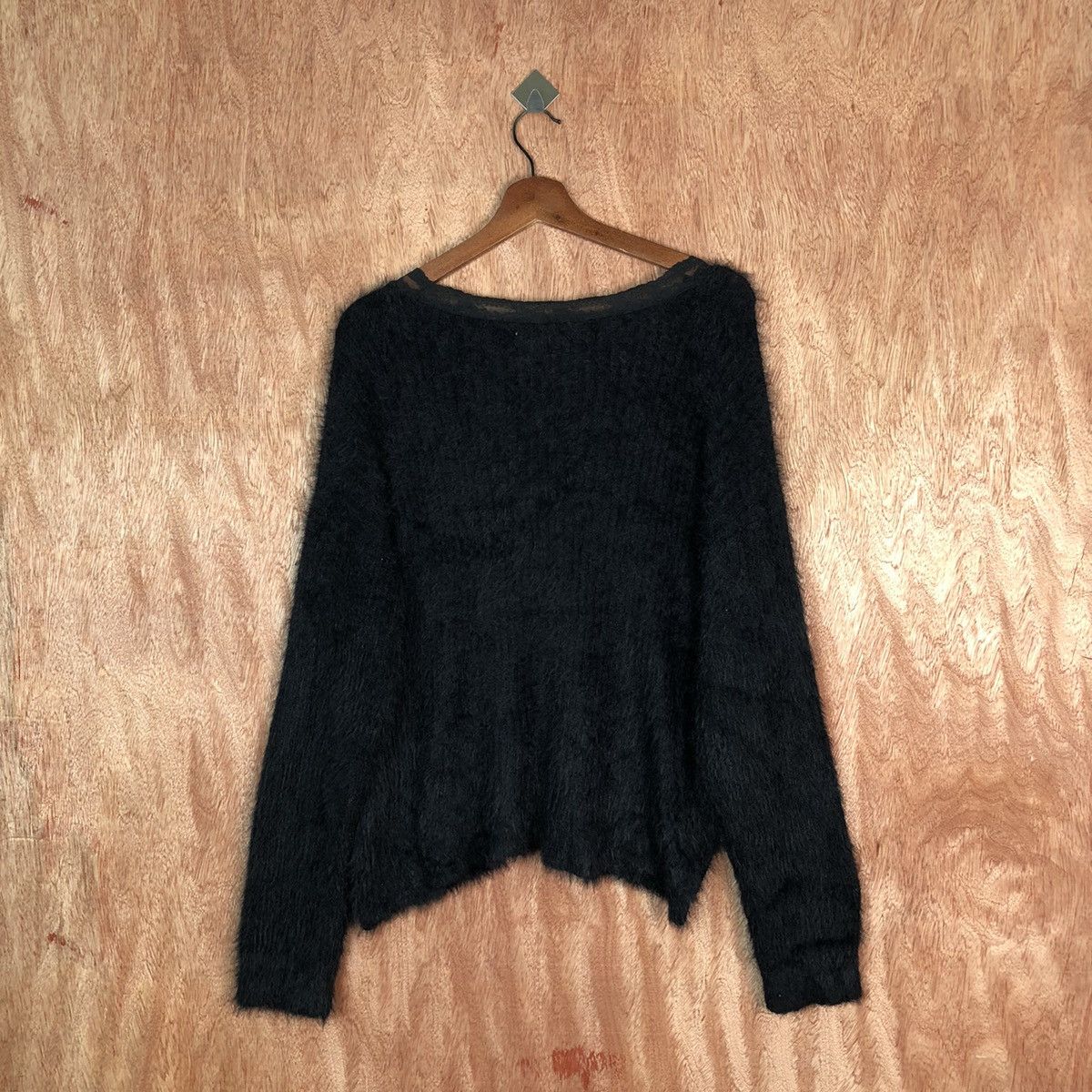 Vintage Dukkan Black Shag Shaggy Fur Mohair knitwear #6604 Size US L / EU 52-54 / 3 - 9 Thumbnail