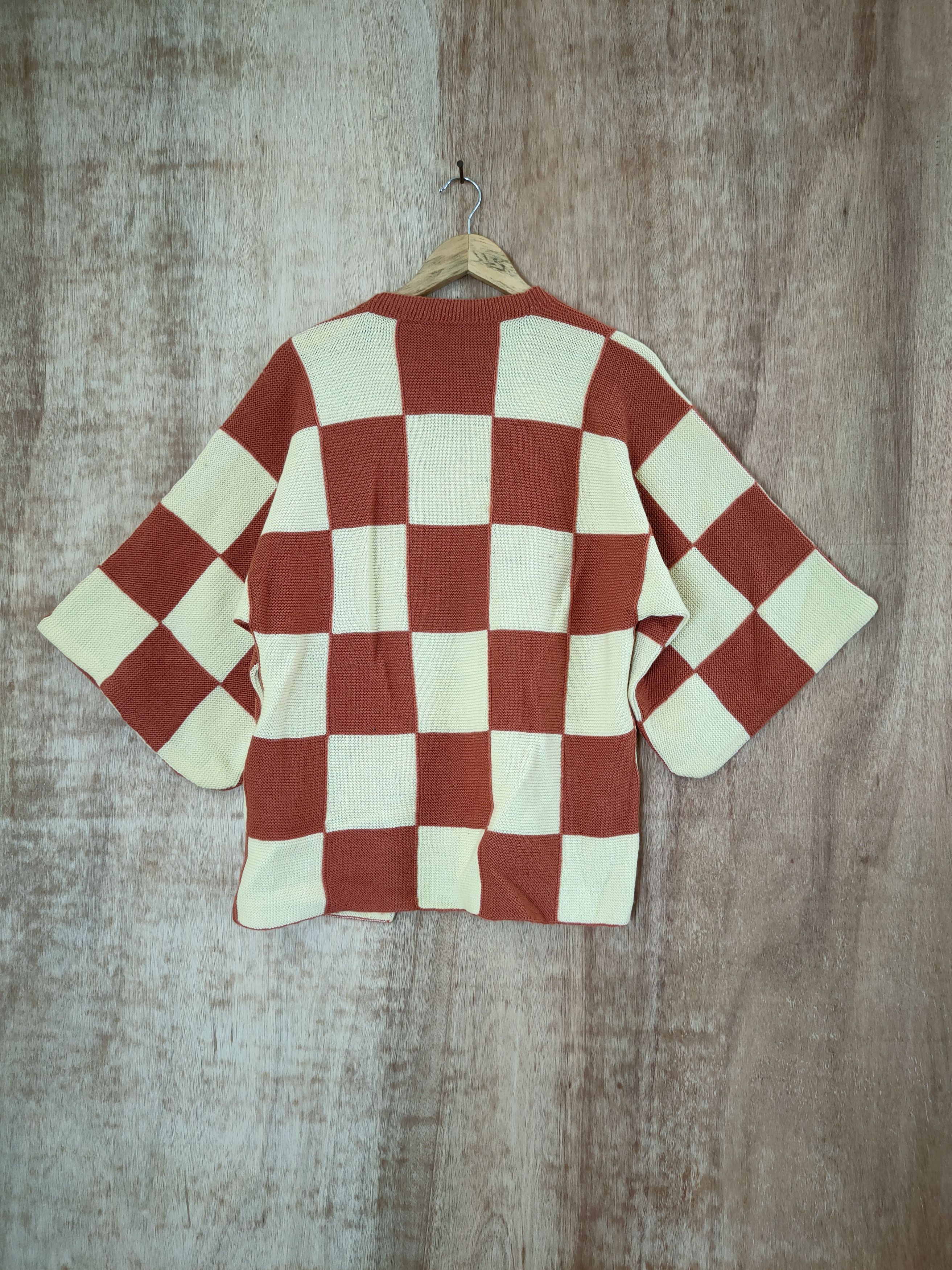 Japanese Brand Japan vintage checkered kimono knitwear cardigan #46-572DLL Size US S / EU 44-46 / 1 - 7 Thumbnail