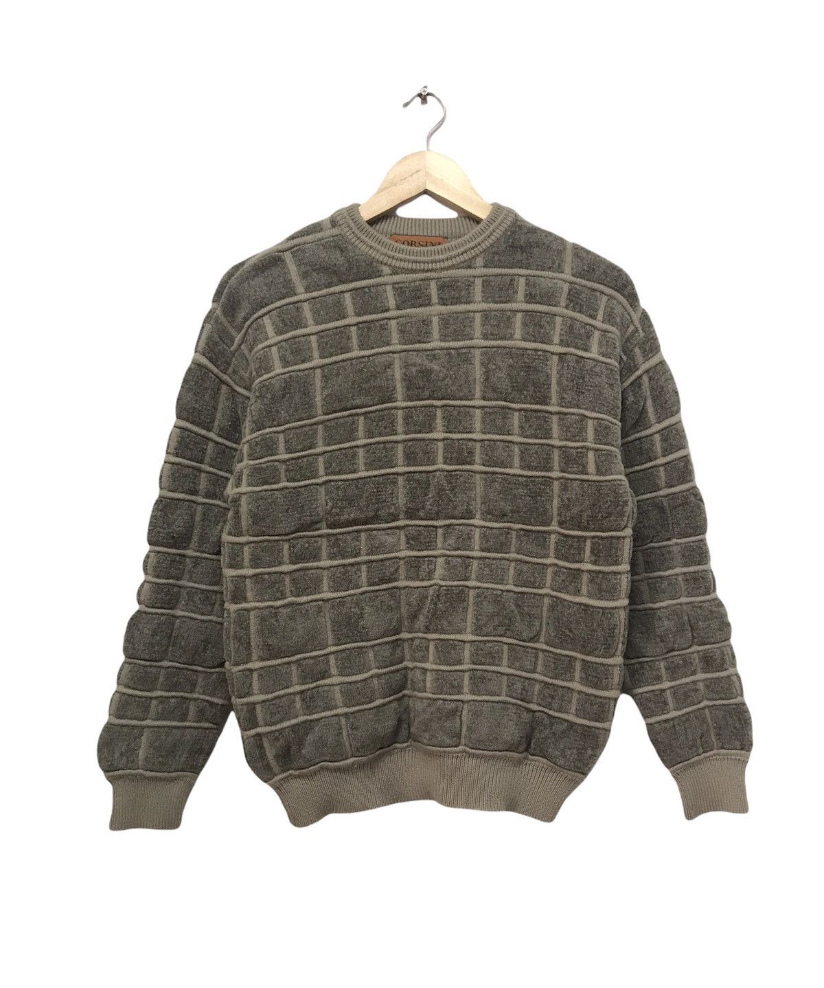 image of Italian Designers Corsini Knit Sweatshirt Like Coogi in Grey, Men's (Size Medium)