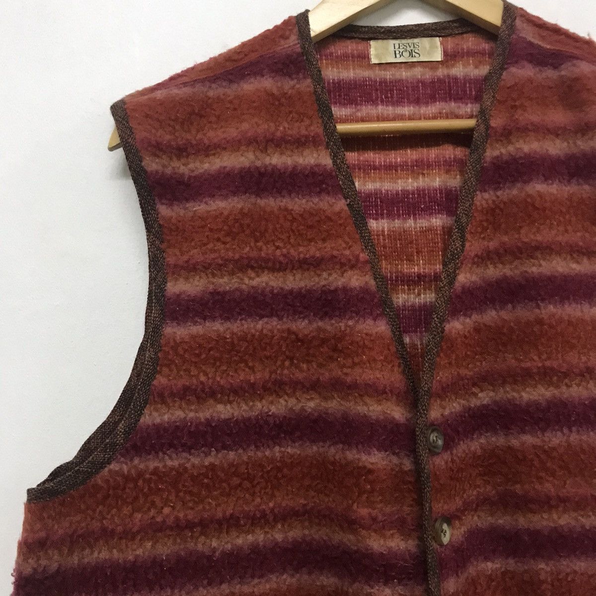 Japanese Brand Vintage Les Vis a Bois printed fleeces vest Size US L / EU 52-54 / 3 - 6 Thumbnail