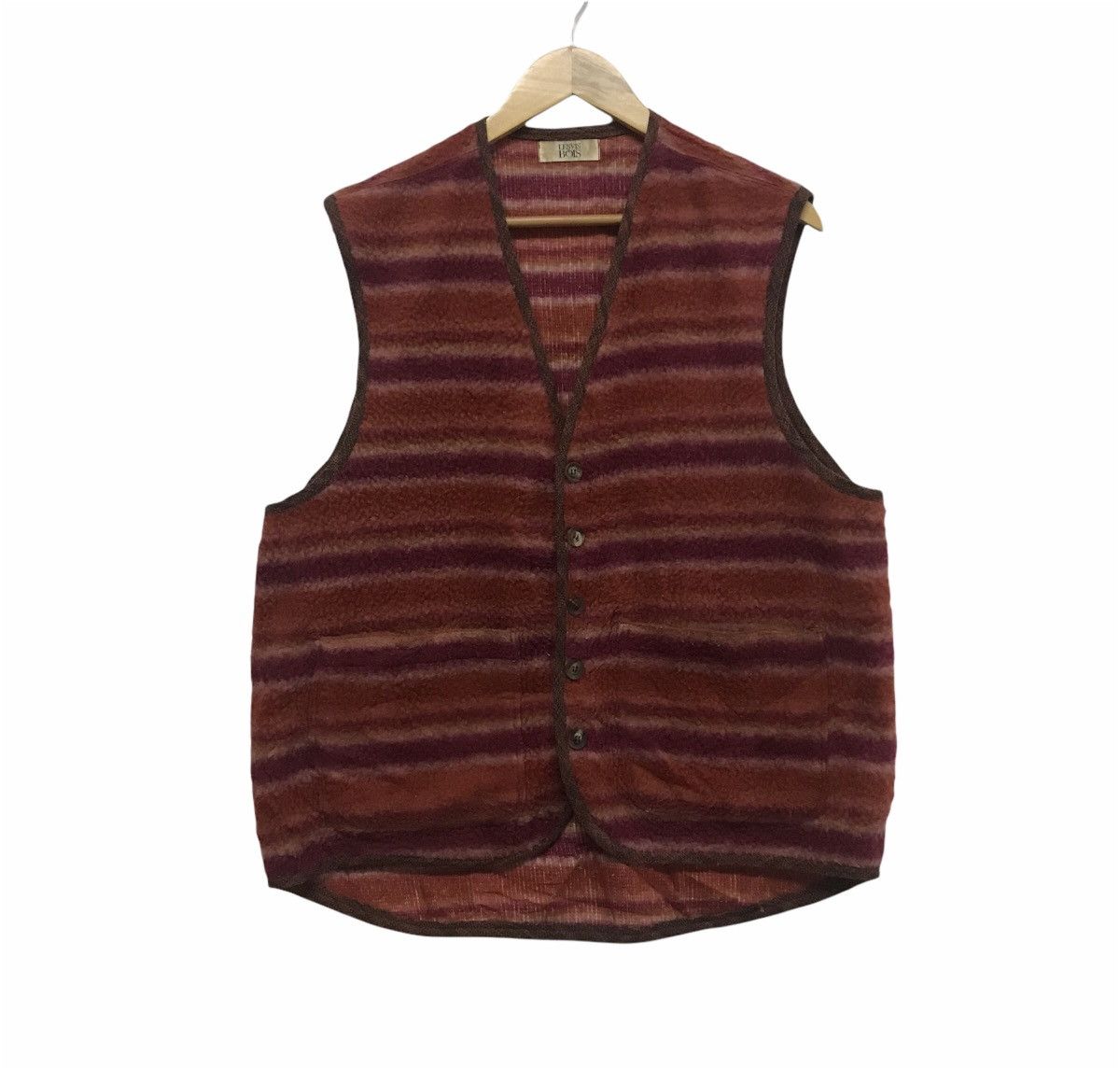 Japanese Brand Vintage Les Vis a Bois printed fleeces vest Size US L / EU 52-54 / 3 - 1 Thumbnail