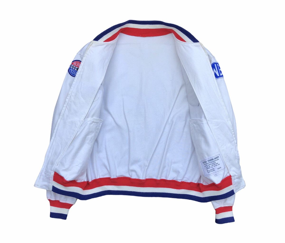 Vintage Stadium Jacket With Patches Bomber Jacket
