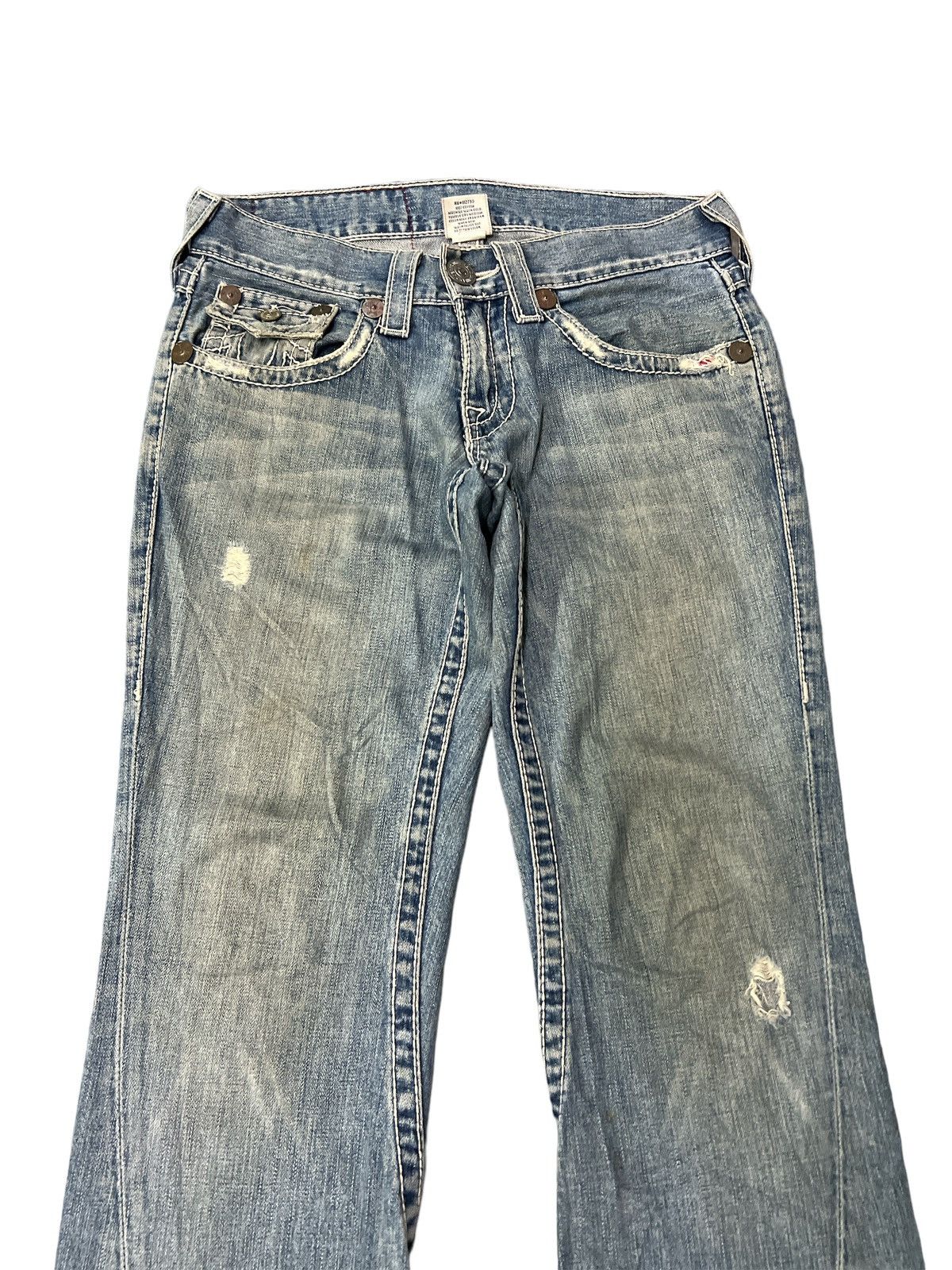 Japanese Brand × Vintage FLARED💥THRASHED TRUE RELIGION DISTRESSED DENIM PANT Size US 30 / EU 46 - 2 Thumbnail