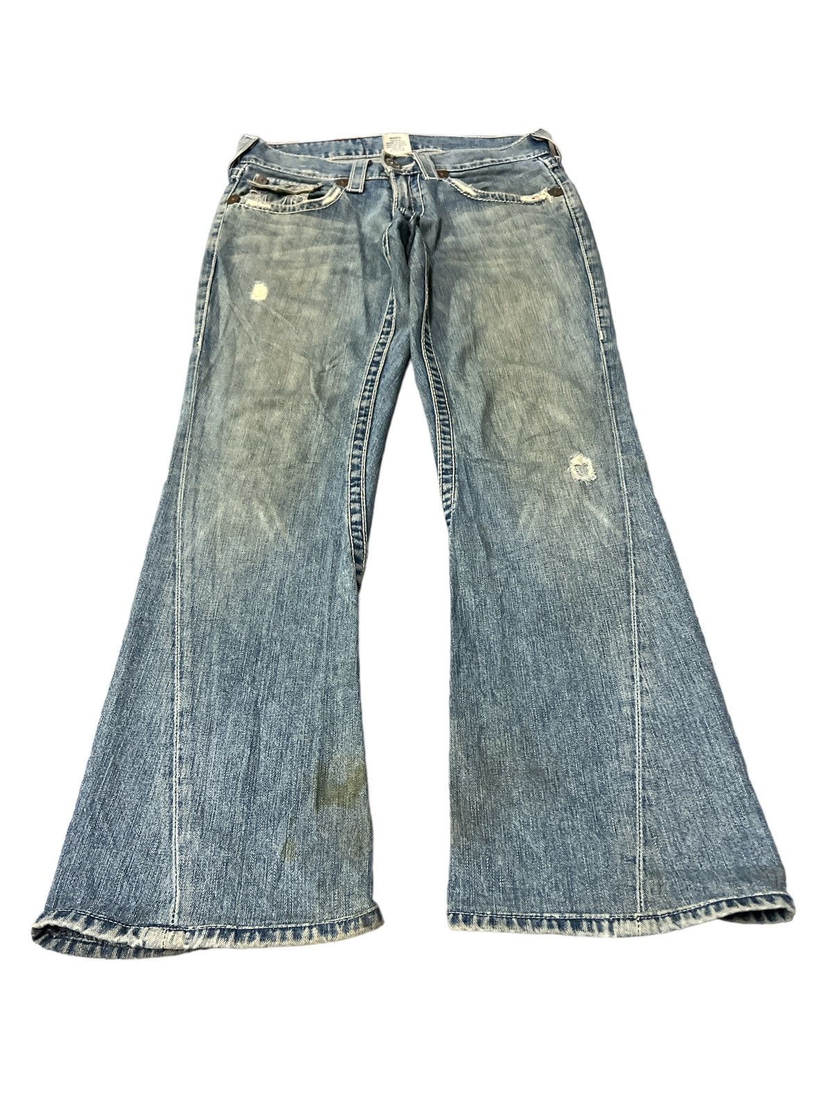 Japanese Brand × Vintage FLARED💥THRASHED TRUE RELIGION DISTRESSED DENIM PANT Size US 30 / EU 46 - 4 Thumbnail