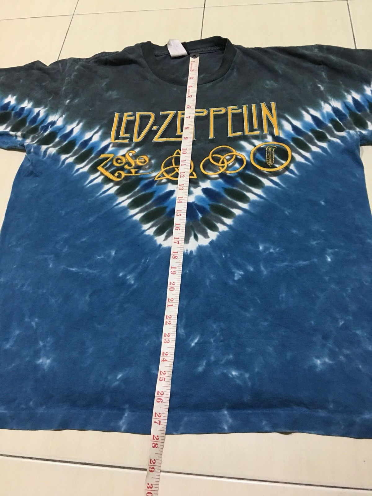 Band Tees vintage Led Zeppelin Tie Dye Liquid Blue Rock Band Shirt Size US L / EU 52-54 / 3 - 8 Thumbnail