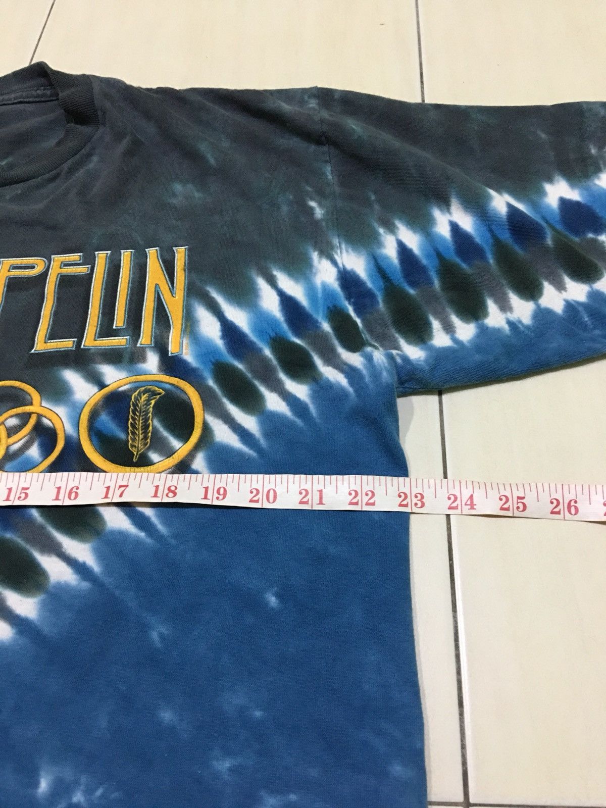 Band Tees vintage Led Zeppelin Tie Dye Liquid Blue Rock Band Shirt Size US L / EU 52-54 / 3 - 7 Thumbnail