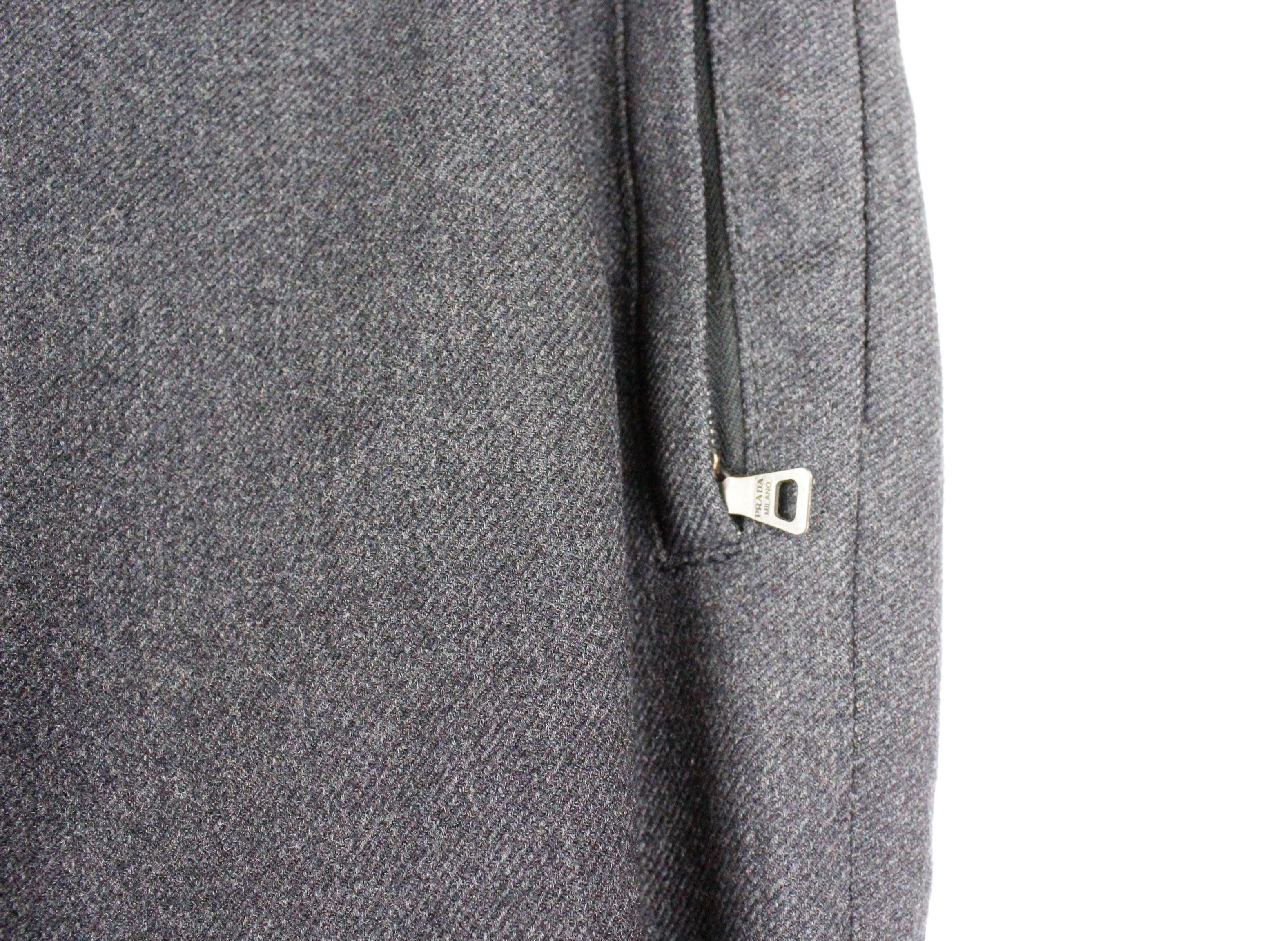 Prada Wmns Prada Red Logo Wool Zipper Sport Track Pants Trousers Size 27" / US 4 / IT 40 - 4 Thumbnail