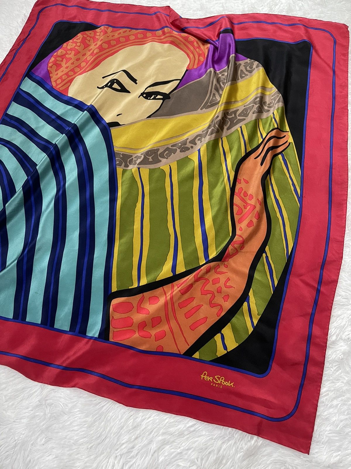 Vintage Vintage PerSpook Paris Silk Scarves Big Logo Size ONE SIZE - 4 Thumbnail
