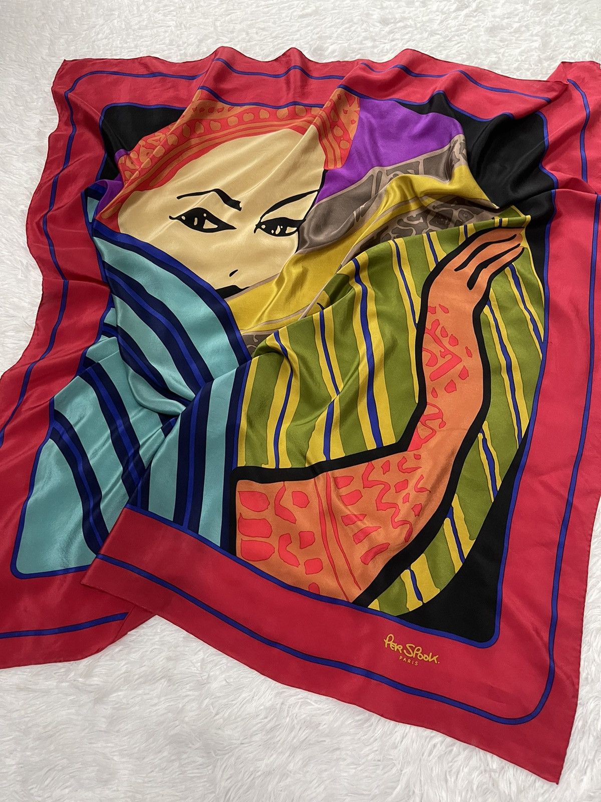 Vintage Vintage PerSpook Paris Silk Scarves Big Logo Size ONE SIZE - 9 Thumbnail