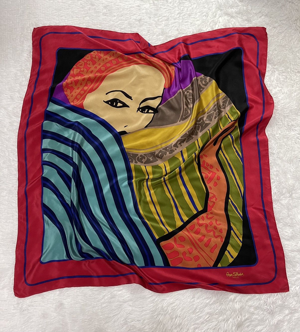 Vintage Vintage PerSpook Paris Silk Scarves Big Logo Size ONE SIZE - 2 Thumbnail