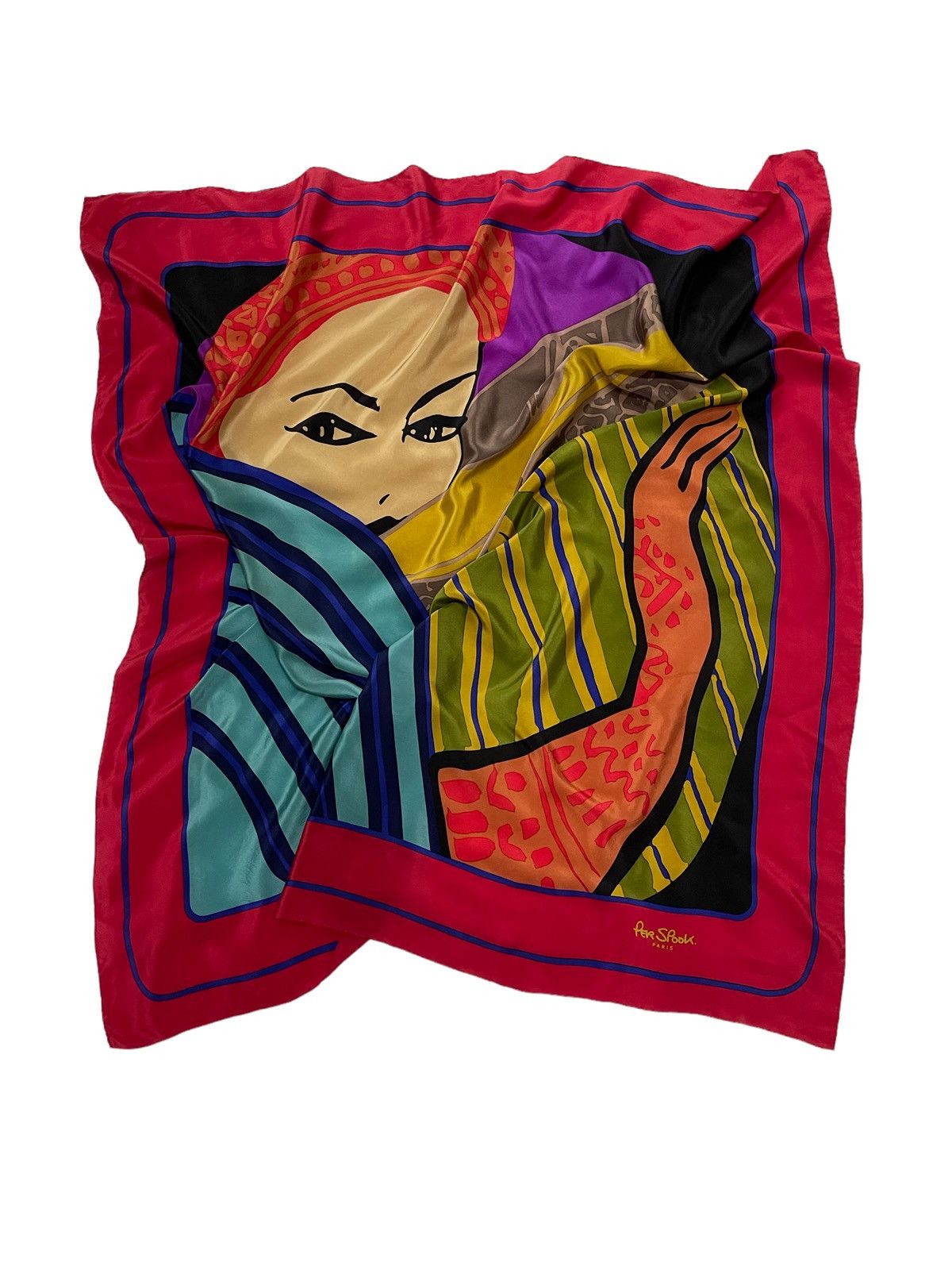 Vintage Vintage PerSpook Paris Silk Scarves Big Logo Size ONE SIZE - 1 Thumbnail