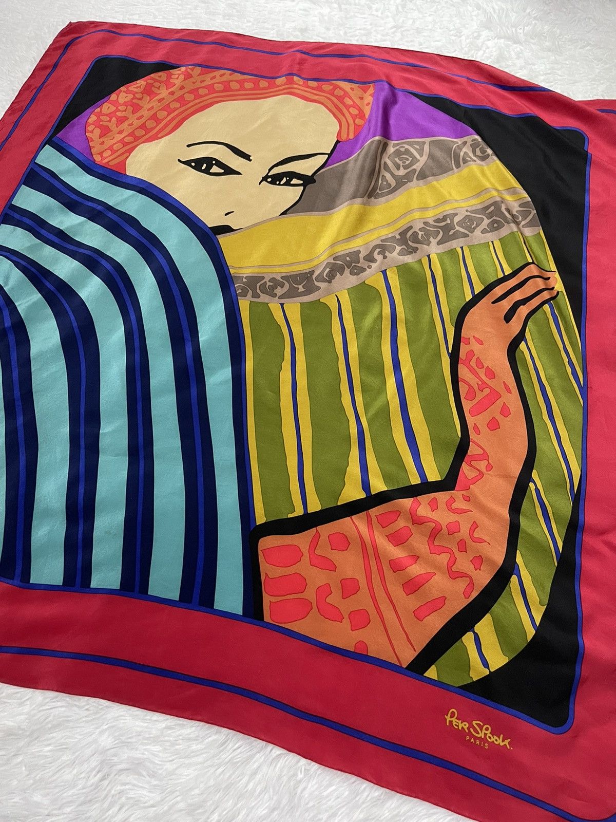 Vintage Vintage PerSpook Paris Silk Scarves Big Logo Size ONE SIZE - 11 Thumbnail