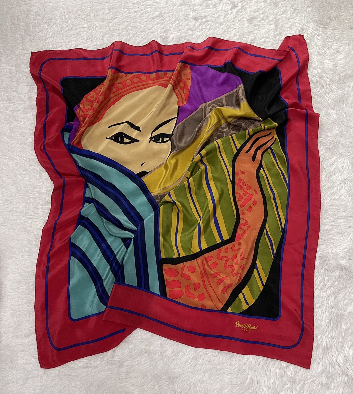 Vintage Vintage PerSpook Paris Silk Scarves Big Logo Size ONE SIZE - 8 Thumbnail