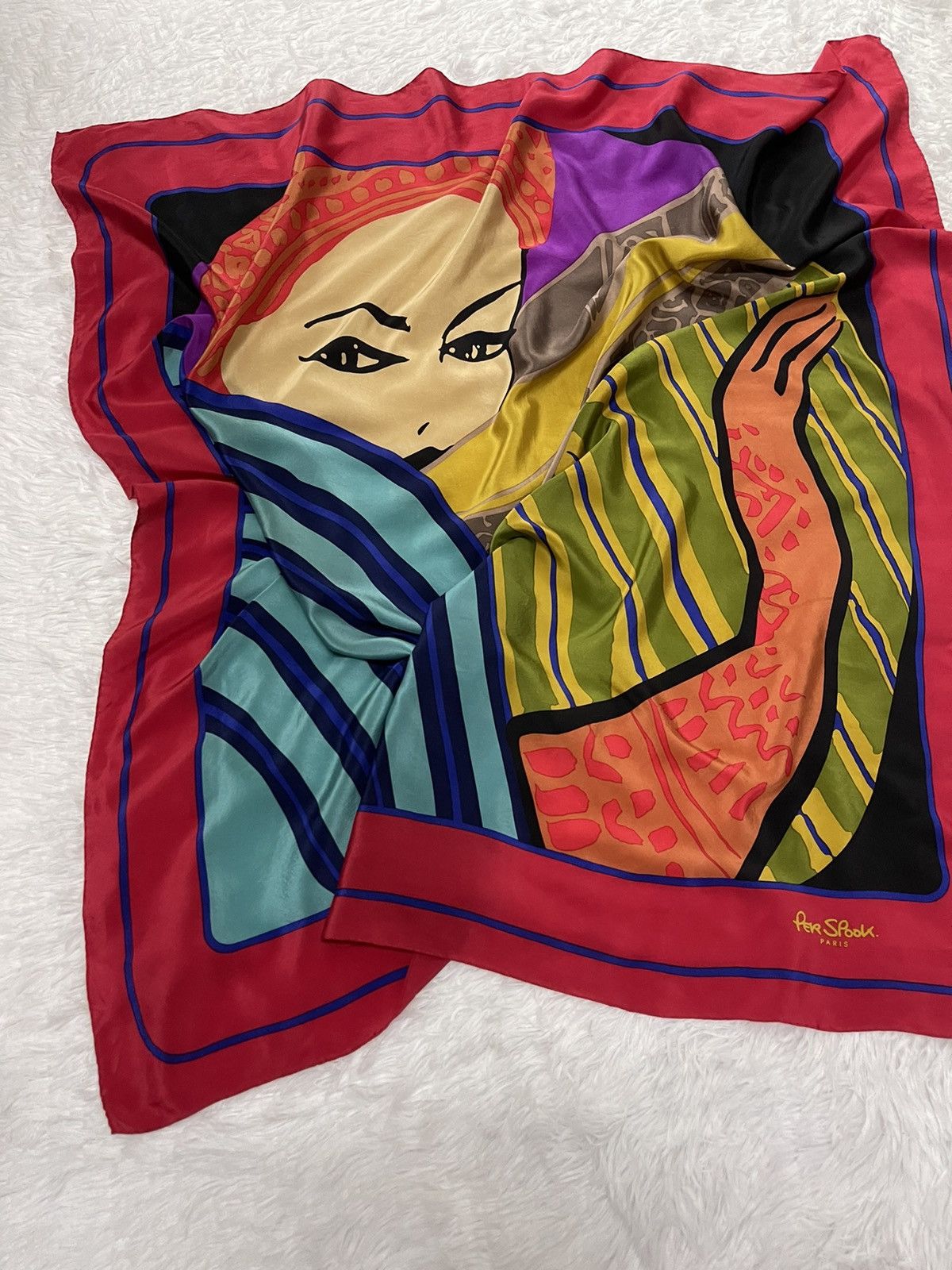 Vintage Vintage PerSpook Paris Silk Scarves Big Logo Size ONE SIZE - 7 Thumbnail