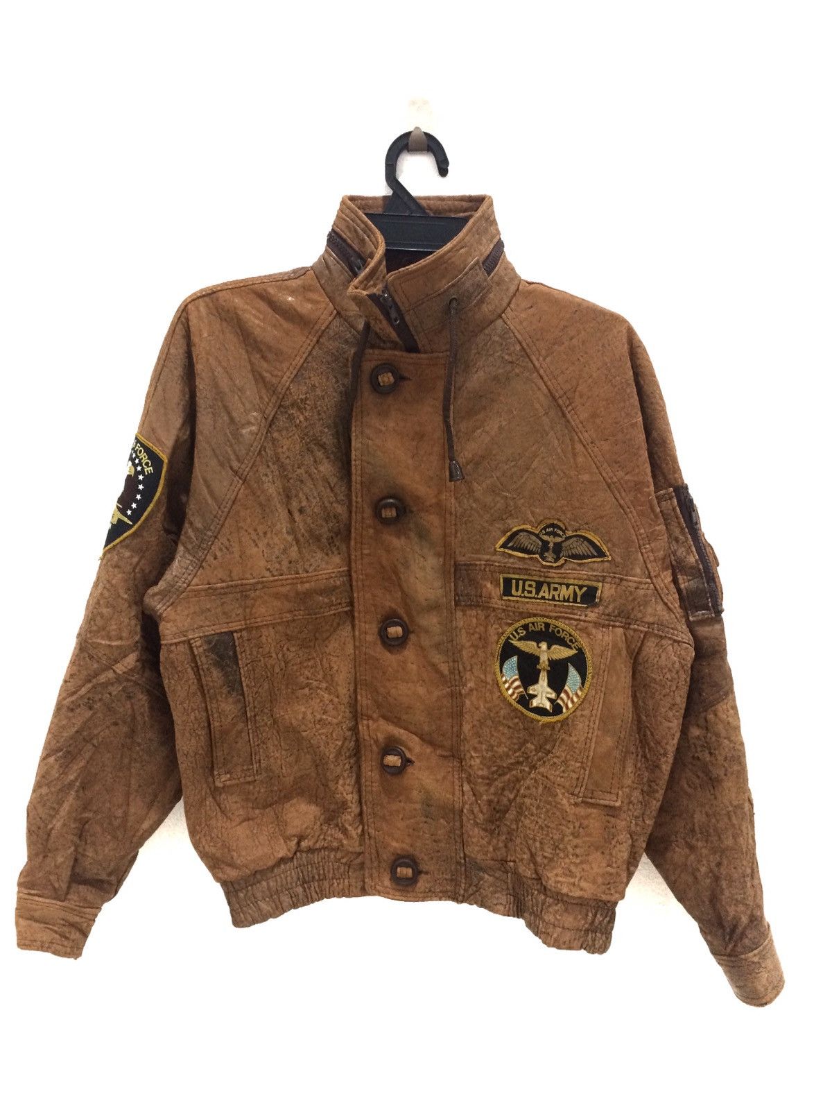Vintage Vintage U.S Air Force Army Leather Jacket Size US M / EU 48-50 / 2 - 1 Thumbnail