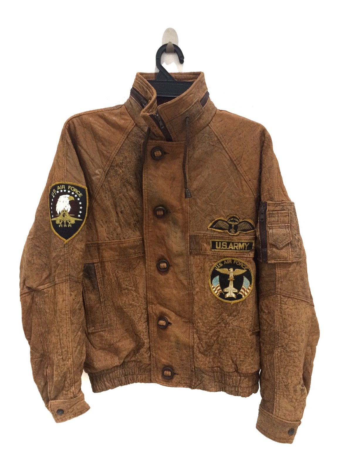 Vintage Vintage U.S Air Force Army Leather Jacket Size US M / EU 48-50 / 2 - 2 Thumbnail