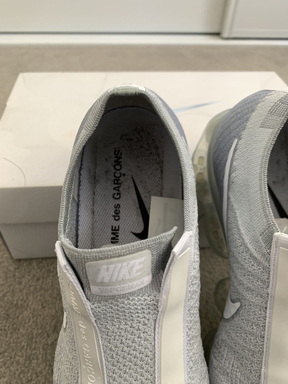 Comme des Garcons × Nike 🔥CDG X Nike Air Vapormax White/Pure Platinum🔥 Size US 8.5 / EU 41-42 - 6 Thumbnail