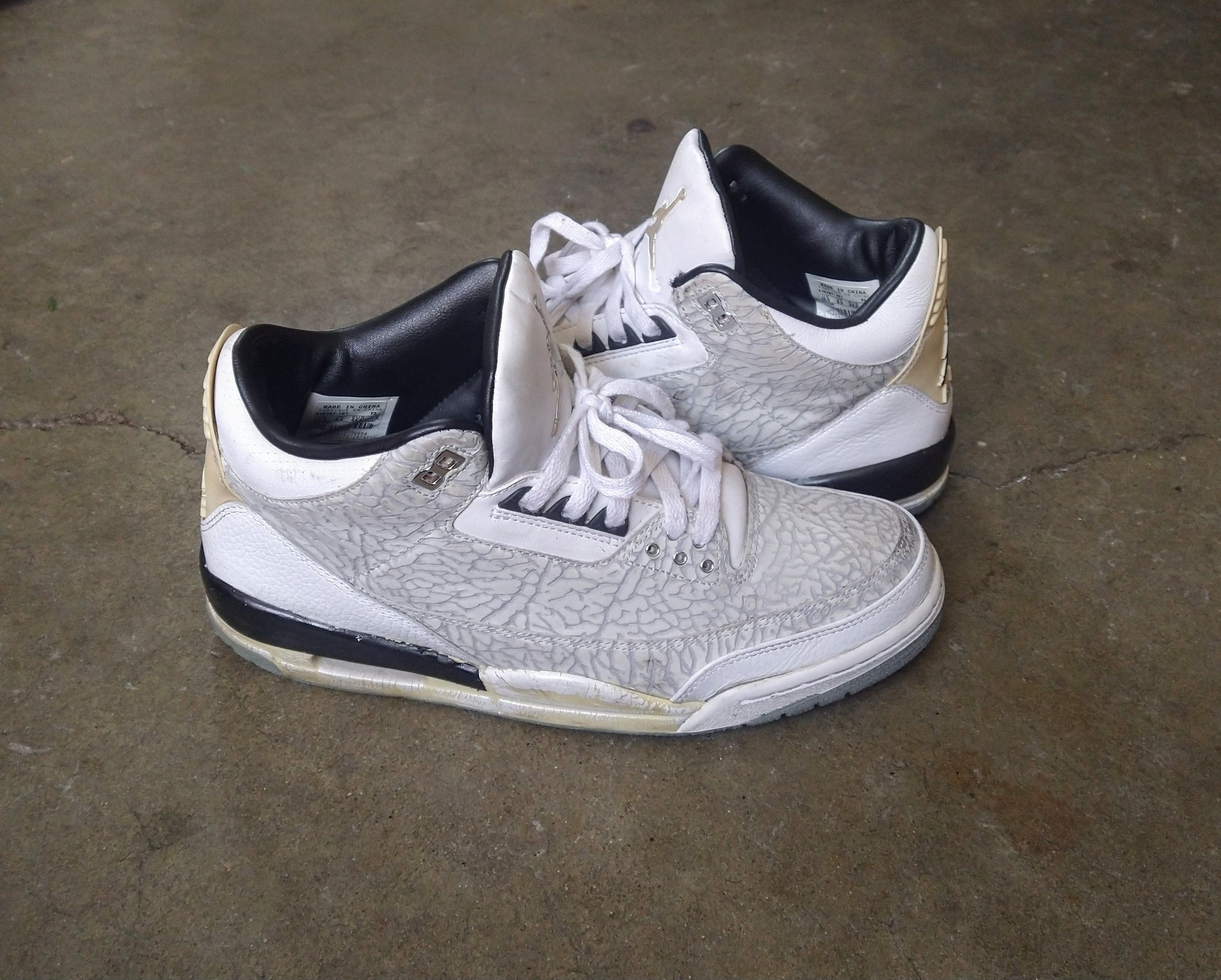 Jordan Brand Nike Air Jordan 3 III Retro Flip 10.5 White 315767-101 2007 Size US 10.5 / EU 43-44 - 3 Thumbnail