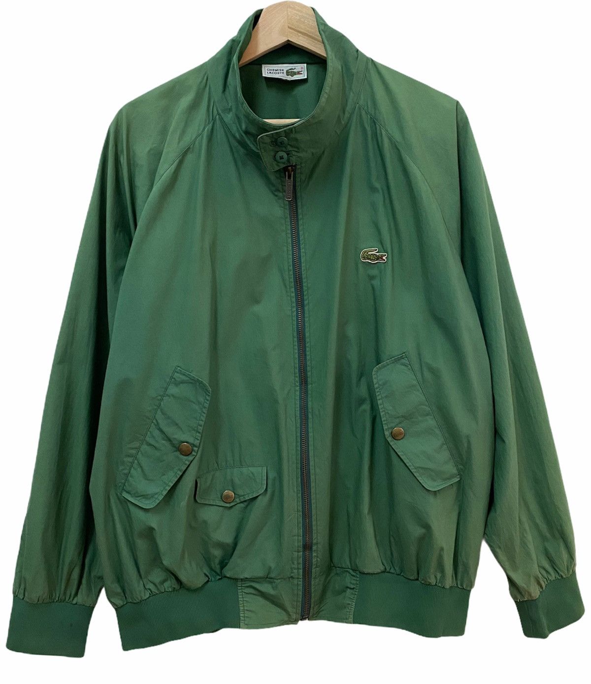 image of Sick Chemise Lacoste Three Pocket Utility Bomber Jacket in Green, Men's (Size XL)