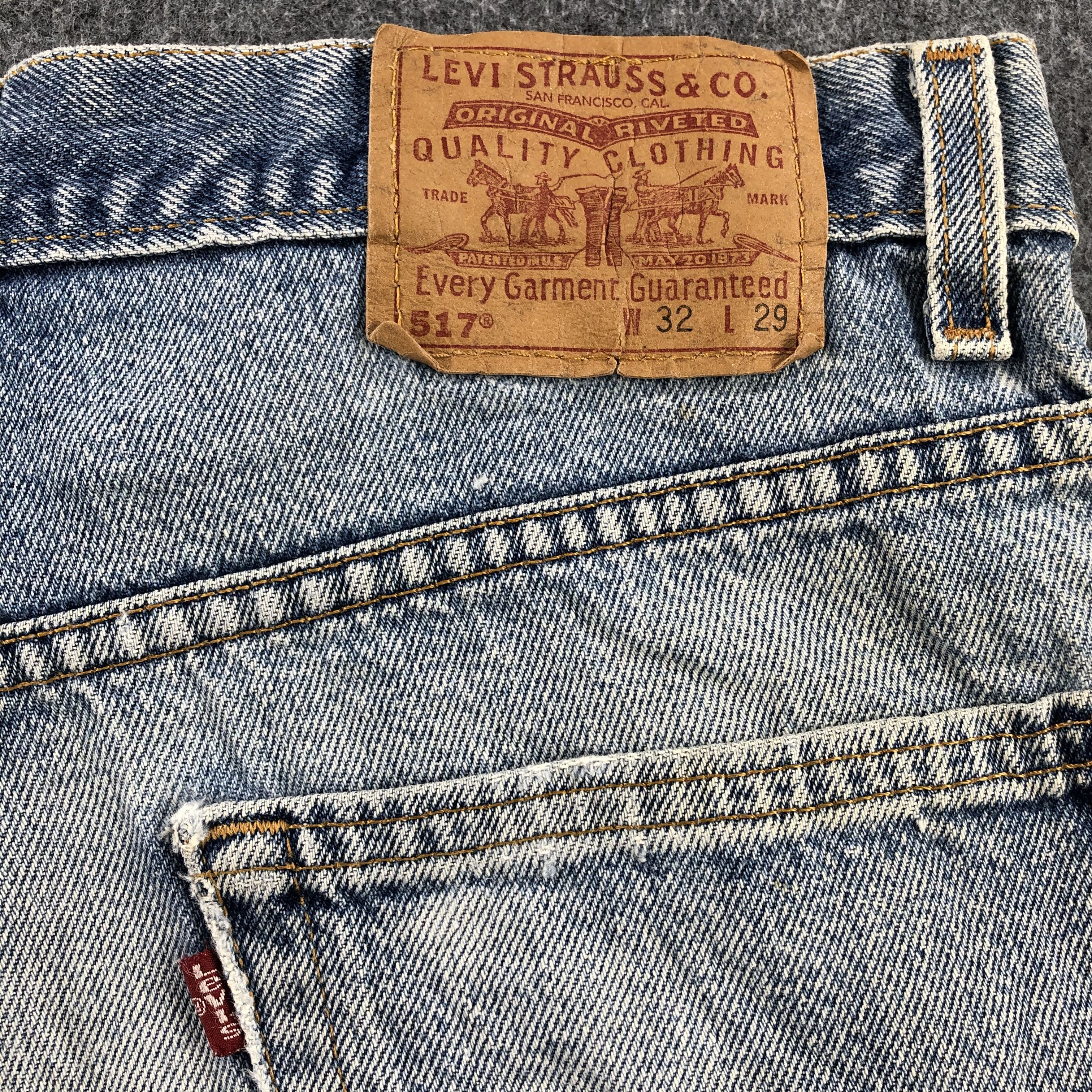 Levi's Stone Washed Levis 517 Vintage Jeans Boot Cut Denim-J1061 Size US 31 - 5 Thumbnail